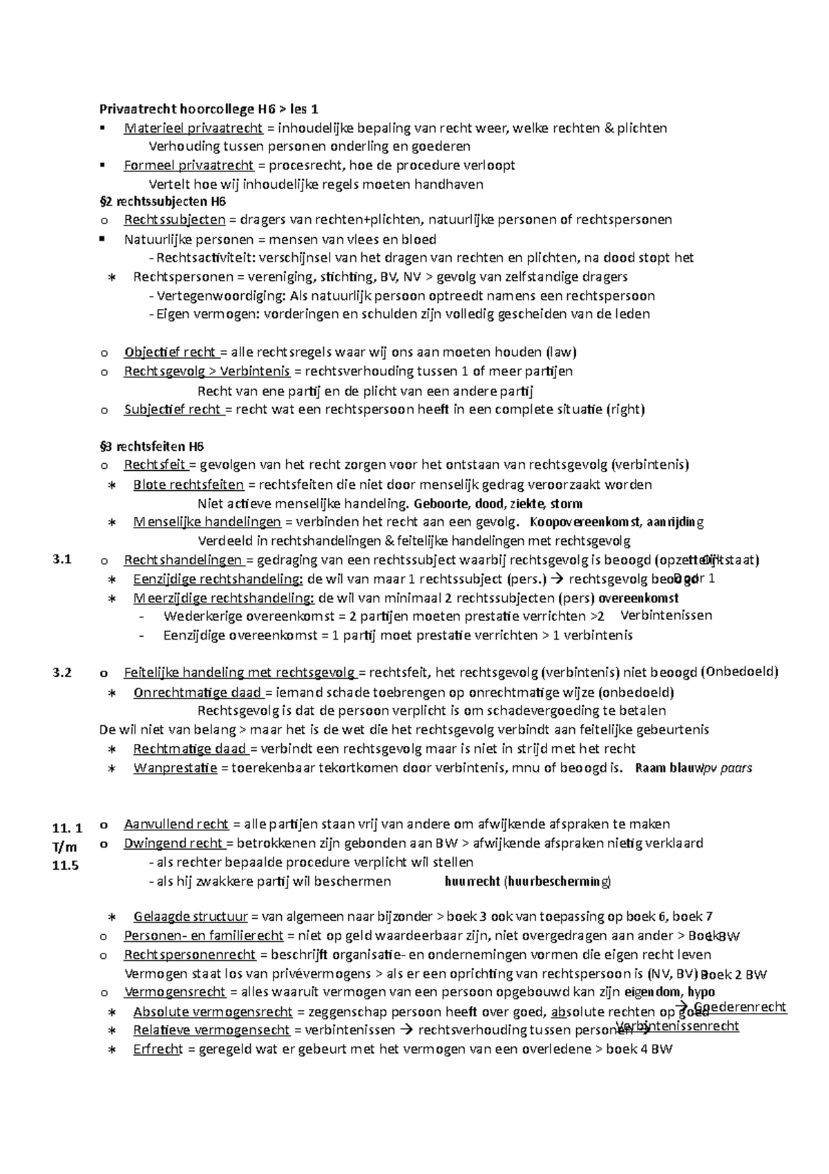 Privaatrecht Samenvatting - Privaatrecht Hoorcollege H6 > Les 1 ...