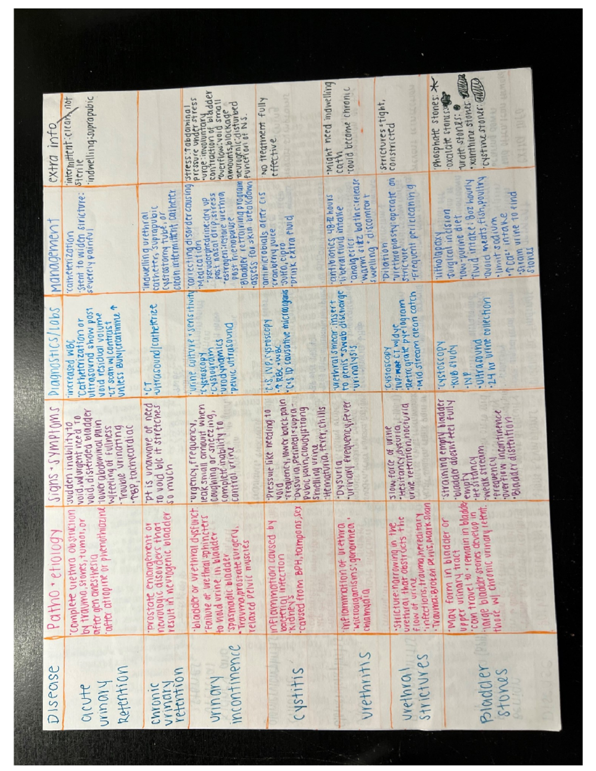GU charts - Genitourinary disorders: pathophysiology, signs and ...