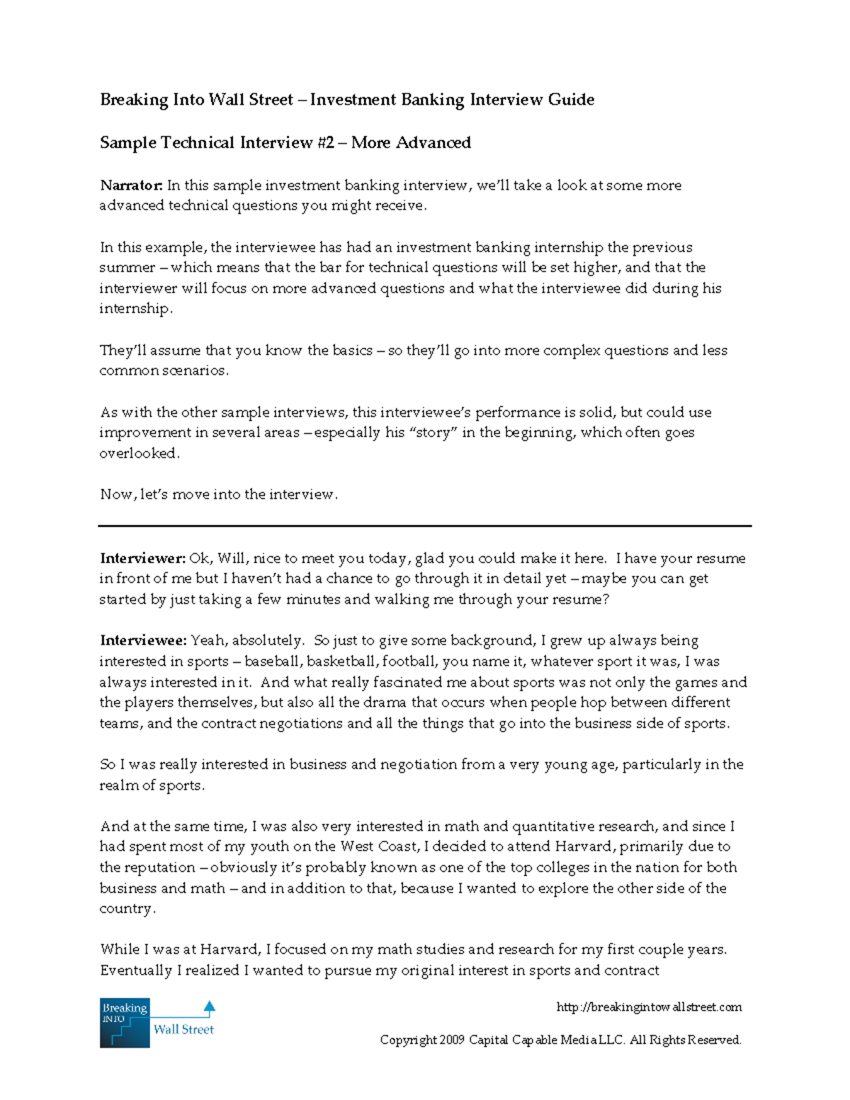 Sample interview breakingintowallstreet - Thumb 1200 1553 