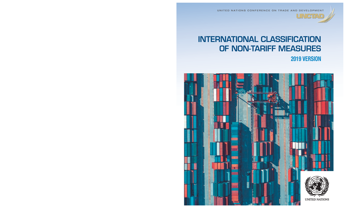 International Classification Of Non-tariff Measures Unctad 2019 ...