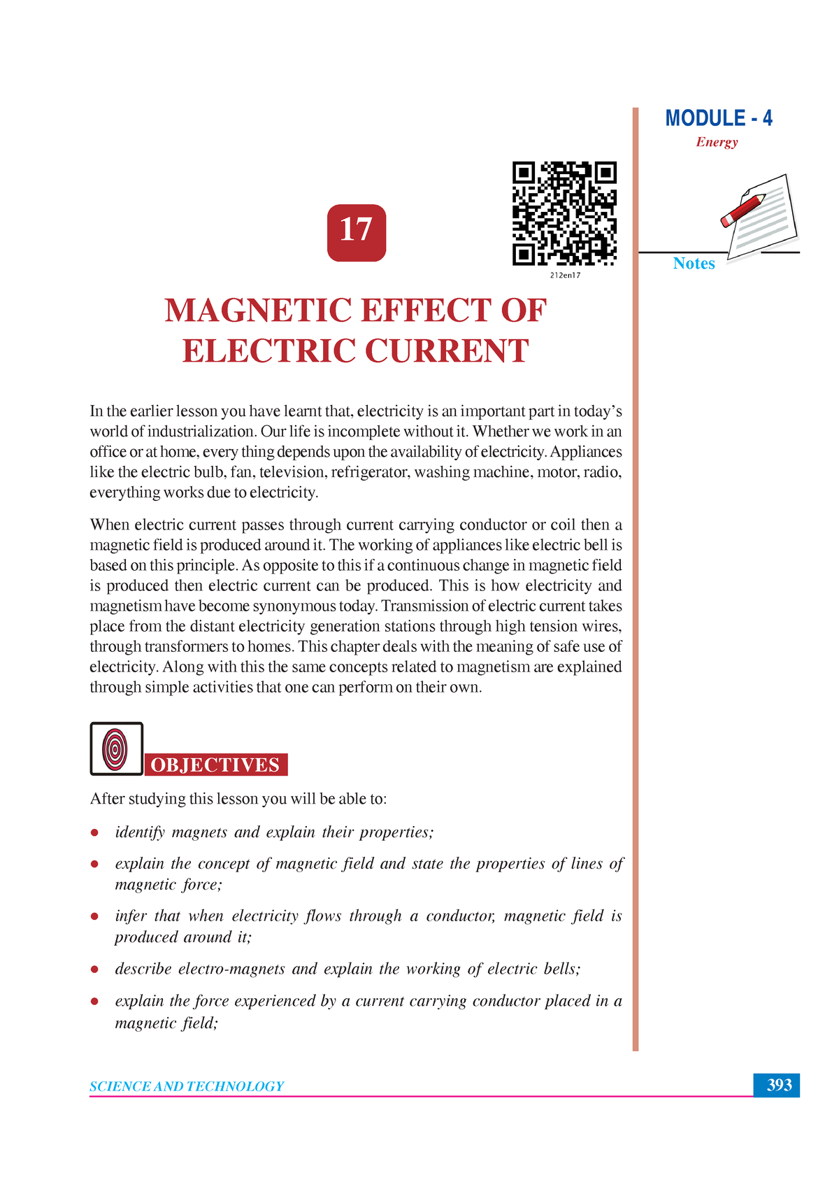 Electricity AND Magnetism - Notes Energy 17 MAGNETIC EFFECT OF ELECTRIC ...