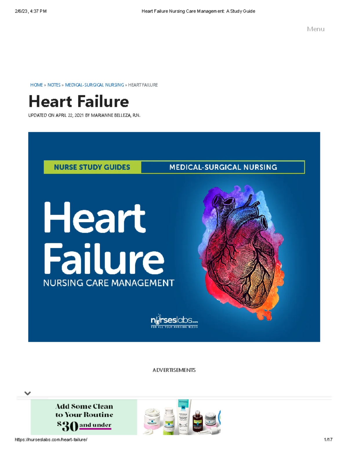 Heart Failure Nursing Care Management A Study Guide - HOME » NOTES ...