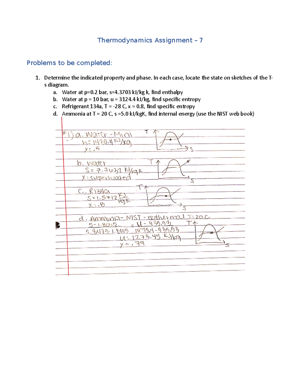 Solutions - Thermo HW 7 NIST - Chapter 6a - Entropy and Second Law ...