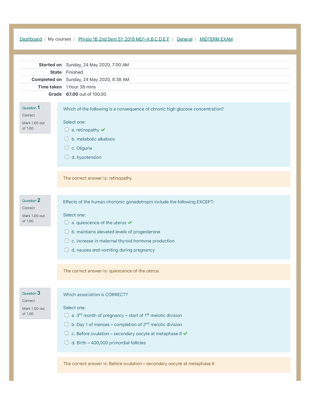 [Physio B] Midterm Examination - Dashboard/My Courses/ Physio 1B 2nd ...