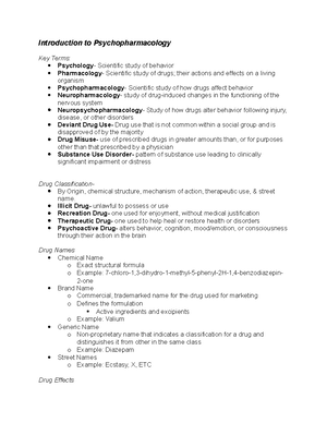 Psychopharmacology Notes - Neurotransmitters Properties Release ...