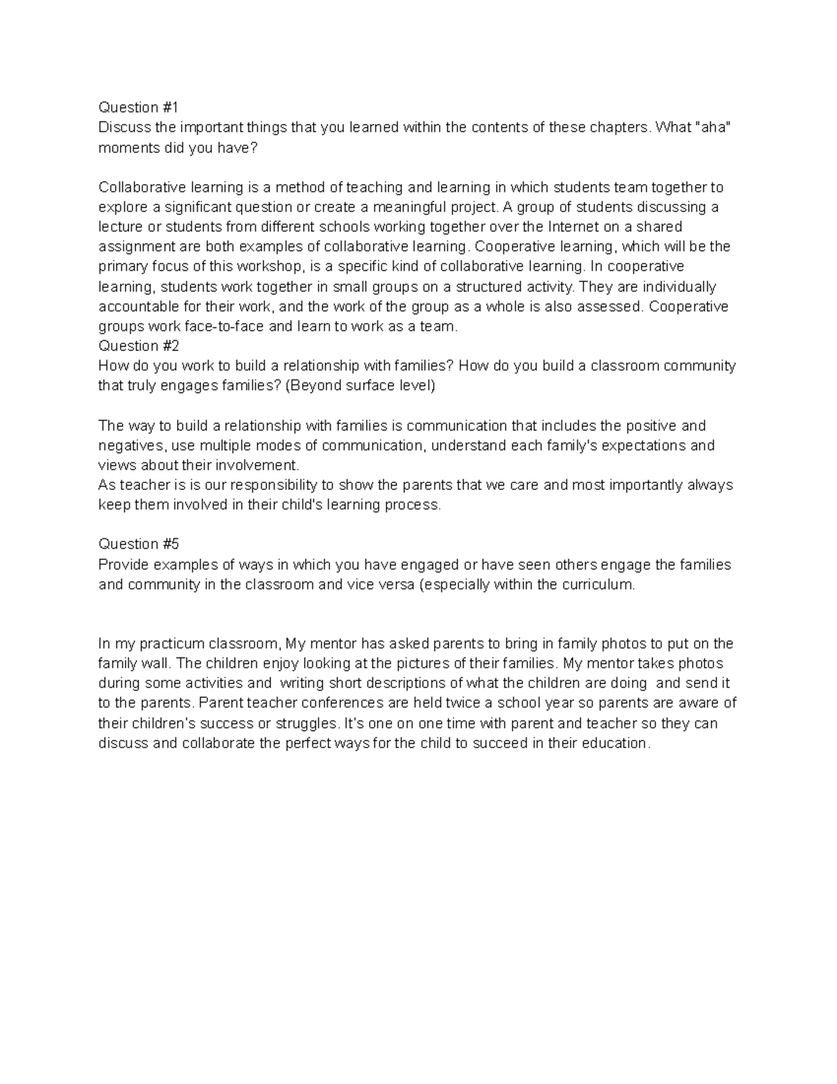 Unit 11 Discussion - Notes - Question # Discuss the important things ...