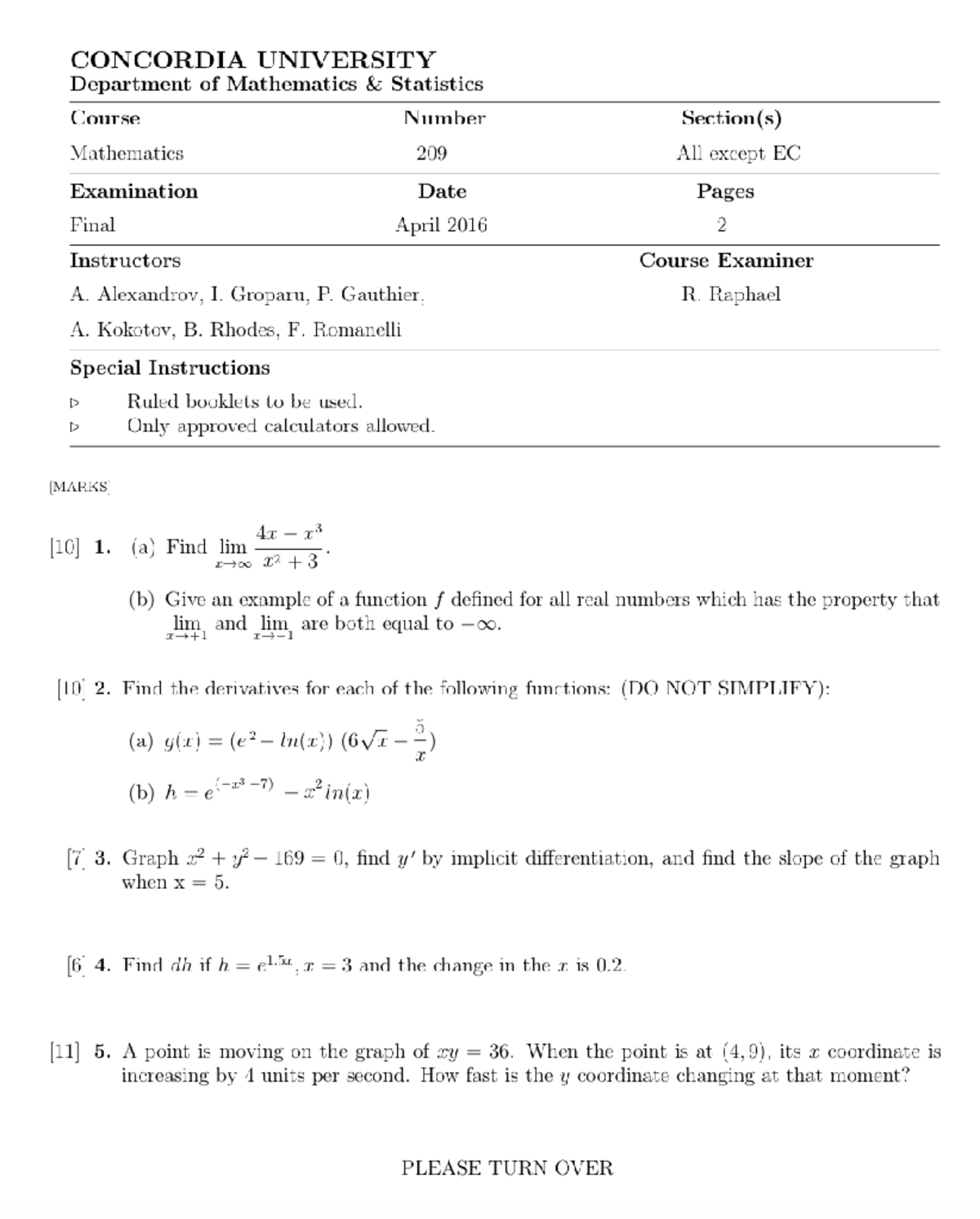 2016 Winter Final And Solutions - MATH 204 - Studocu