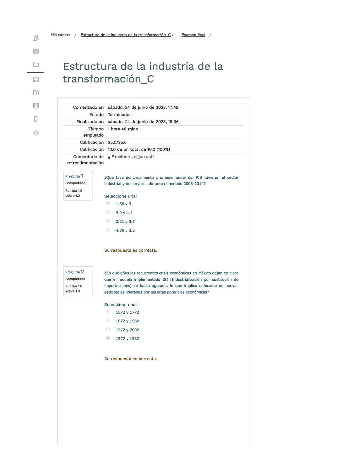 Examen Final Estructura De La Industria De La Transformacion C ...