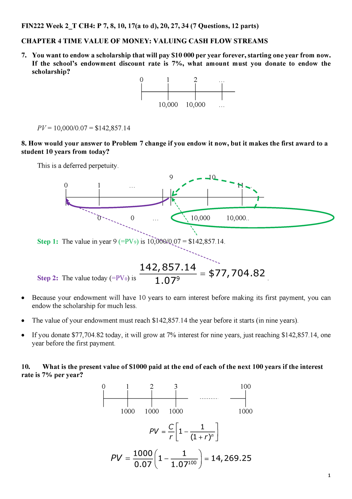 Week 2 T 1 Fin222 Week 2 T Ch4 P 7 8 10 17 A To D 20 27 34 7 Questions 12 Parts Chapter Studocu