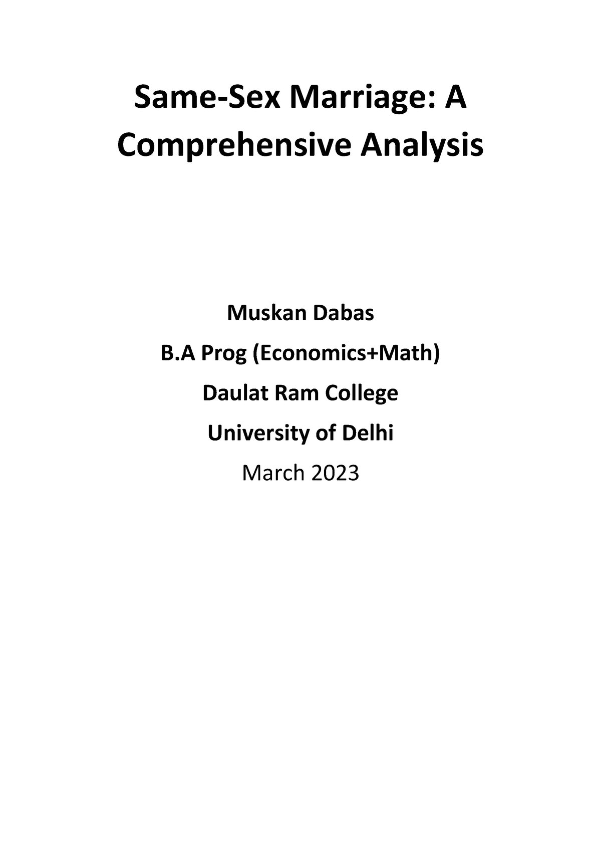 Research Paper On Same Sex Marriage1 Pdfffff Same Sex Marriage A Comprehensive Analysis 4817