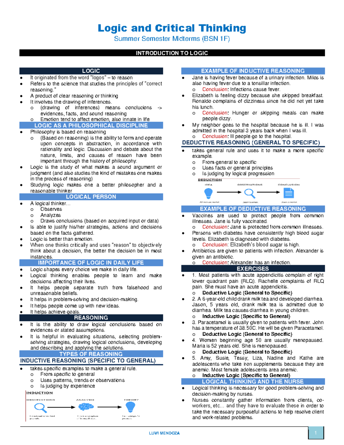 Introduction-to-Logic - Logic and Critical Thinking Summer Semester ...
