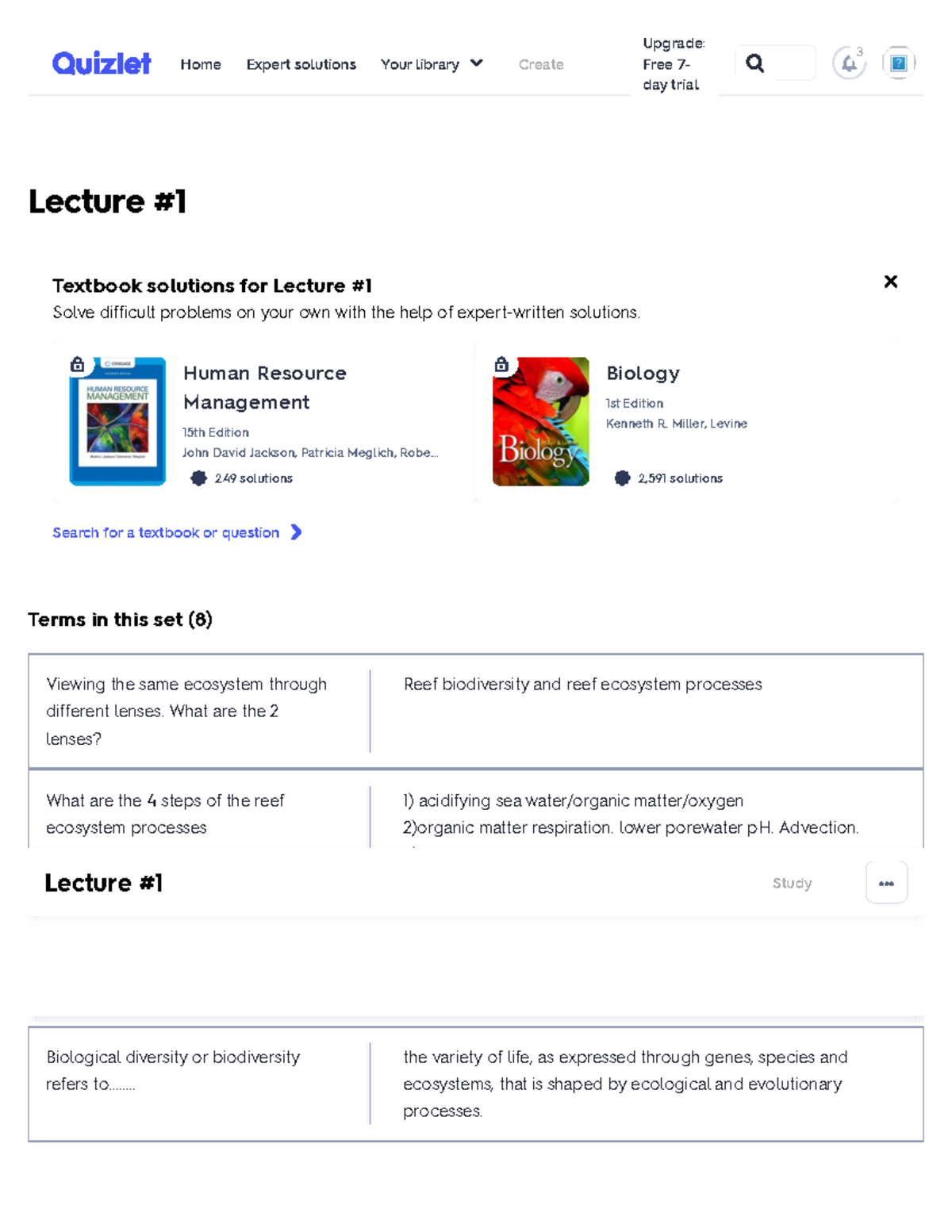 Lecture #1 Flashcards Quizlet - Create Upgrade: Free 7- Day Trial Home ...