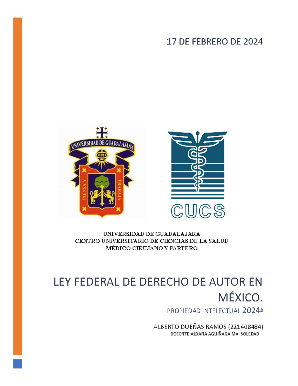221408484 Alberto Dueñas A1 U2 - LEY FEDERAL DE DERECHO DE AUTOR EN ...
