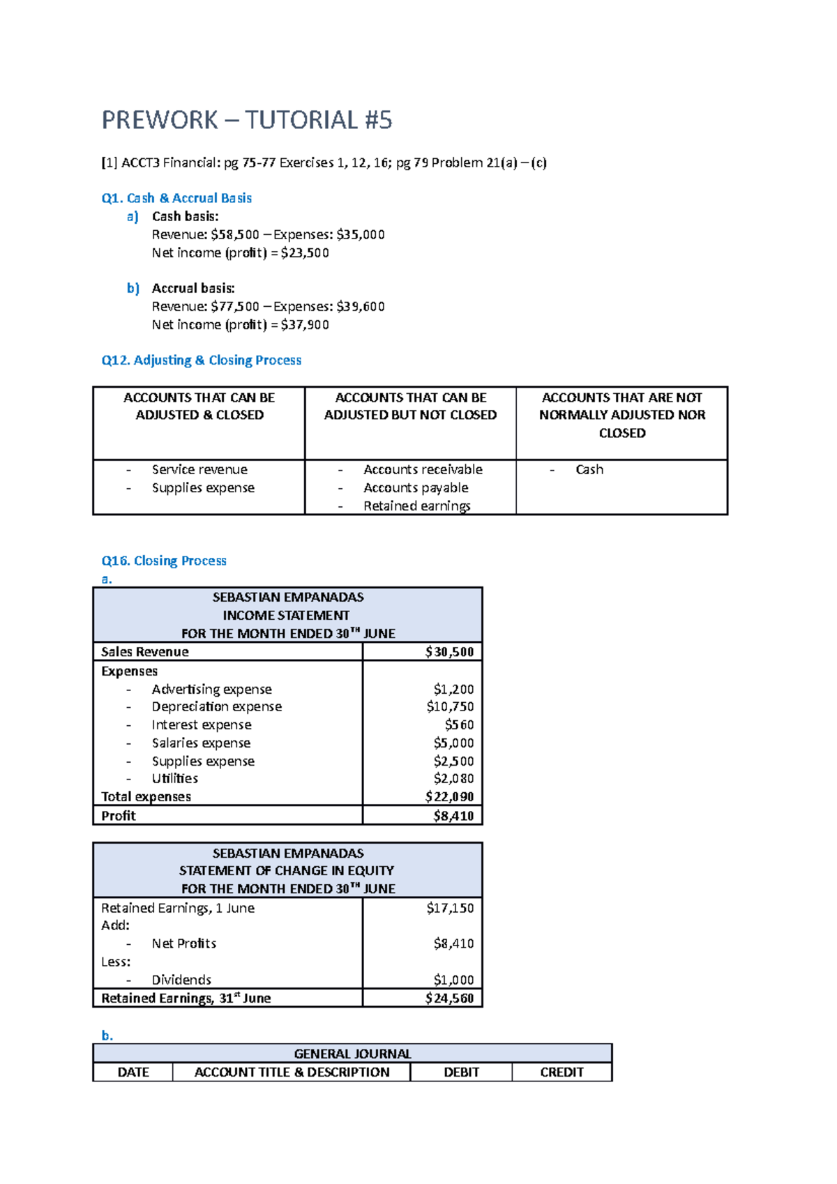 Tut 5 Accrual Accounting & Adjusting Entries - PREWORK – TUTORIAL [1 ...