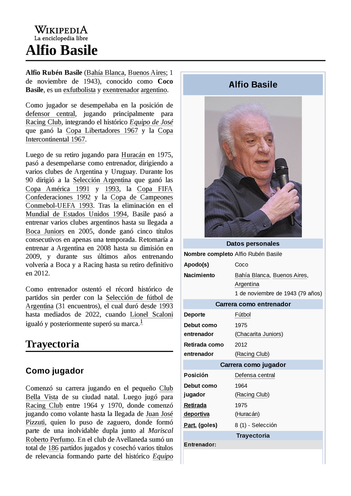 Alfio Basile - Biografia - Alfio Basile Datos personales Nombre ...