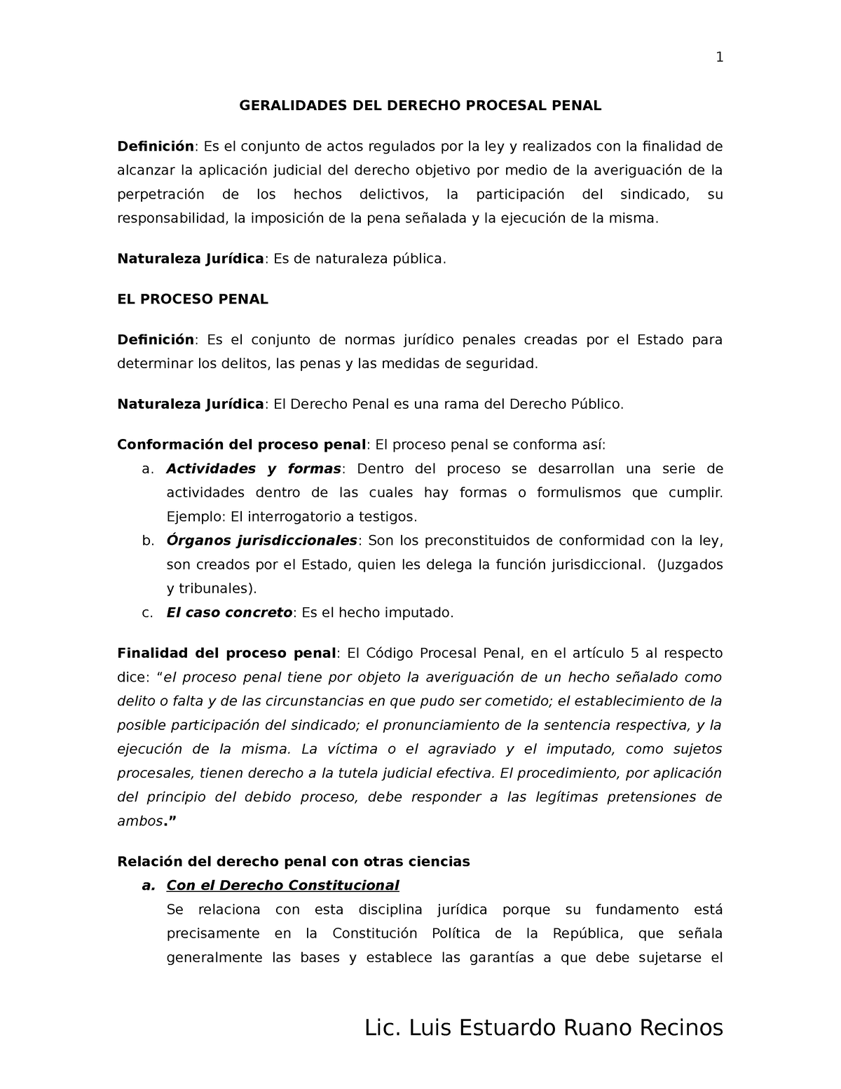 Generalidades Del Derecho Procesal Penal Geralidades Del Derecho Procesal Penal Definici N Es