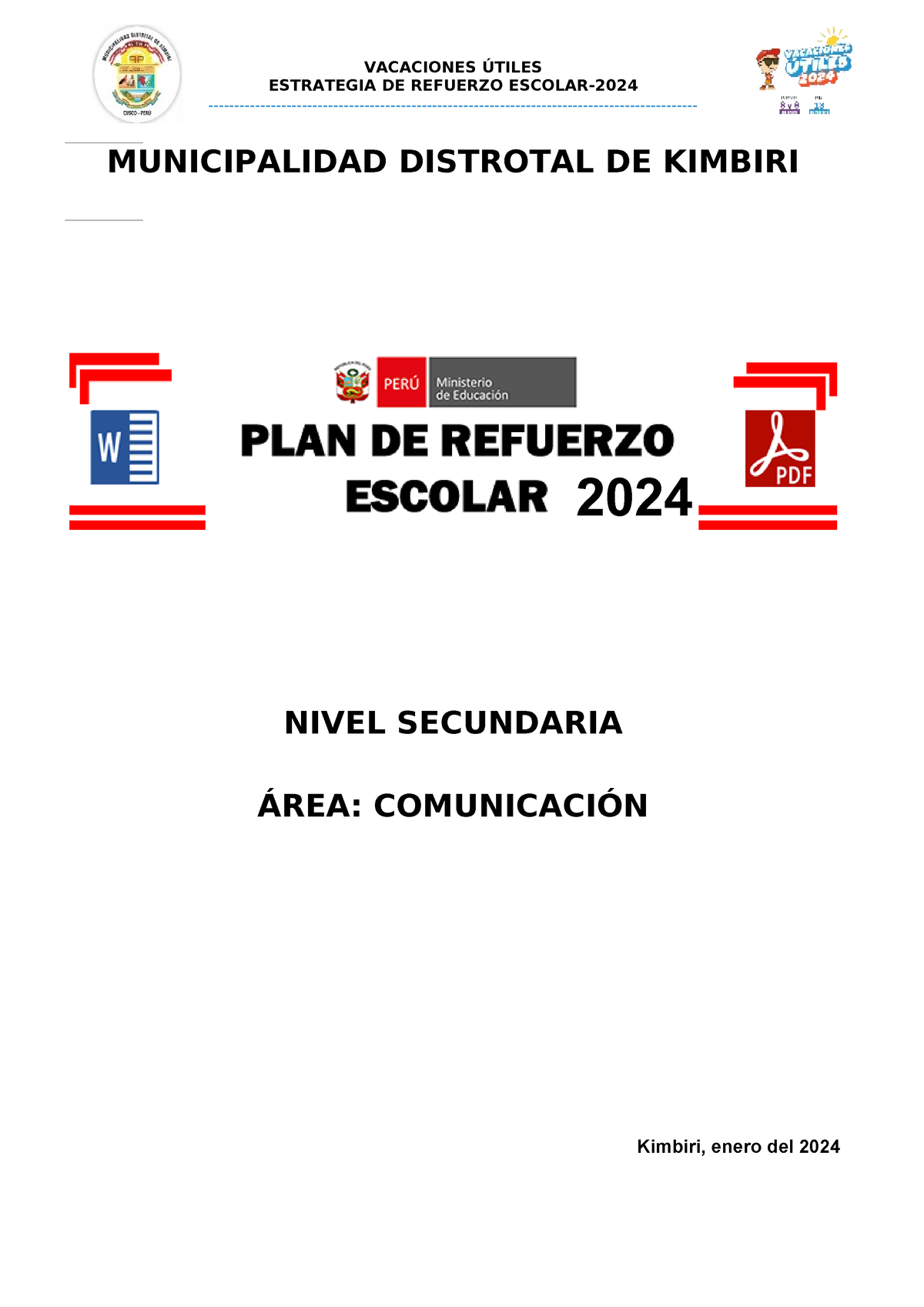 Modelo Plan De Efuerzo Escolar 2024 - ESTRATEGIA DE REFUERZO ESCOLAR ...