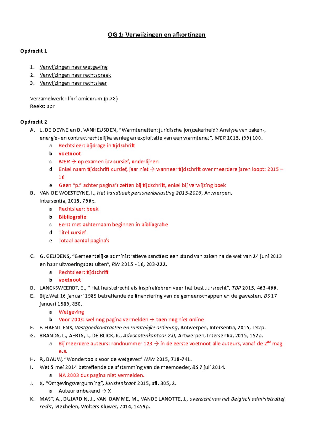 OG 1 - OG 1: Verwijzingen En Afkortingen Opdracht 1 1. Verwijzingen ...