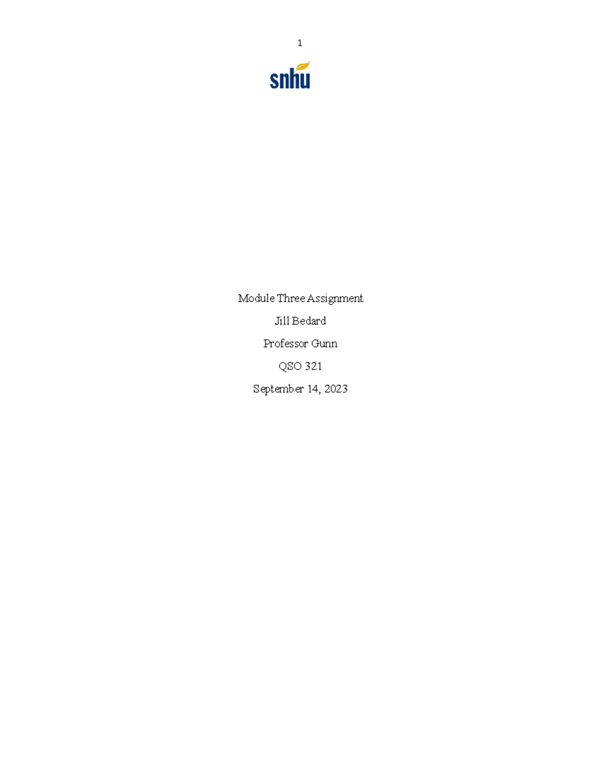 QSO 321 Module Three Assignment Jill Bedard - Module Three Assignment ...