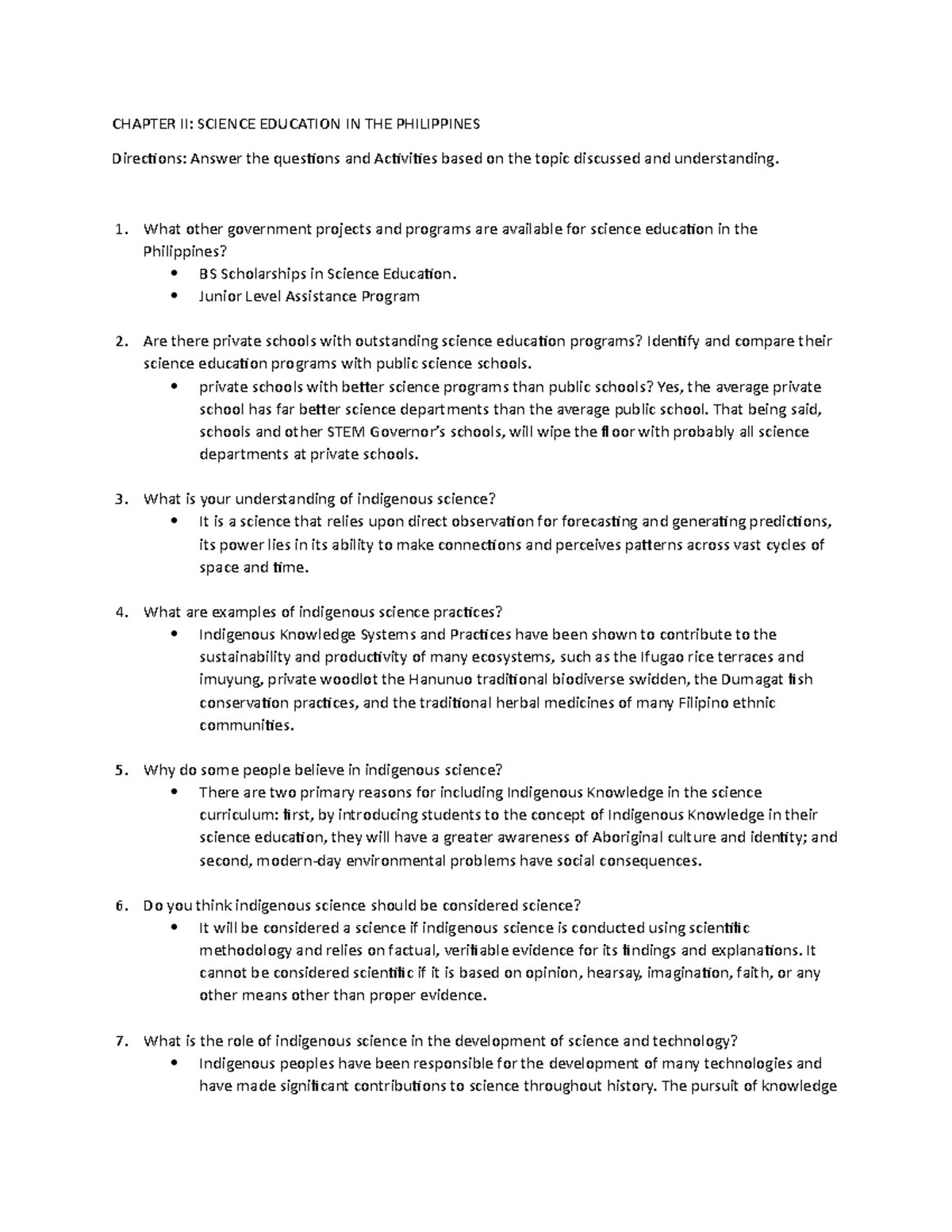 Activity 2 STS01 Salvadorj CHAPTER II SCIENCE EDUCATION IN THE
