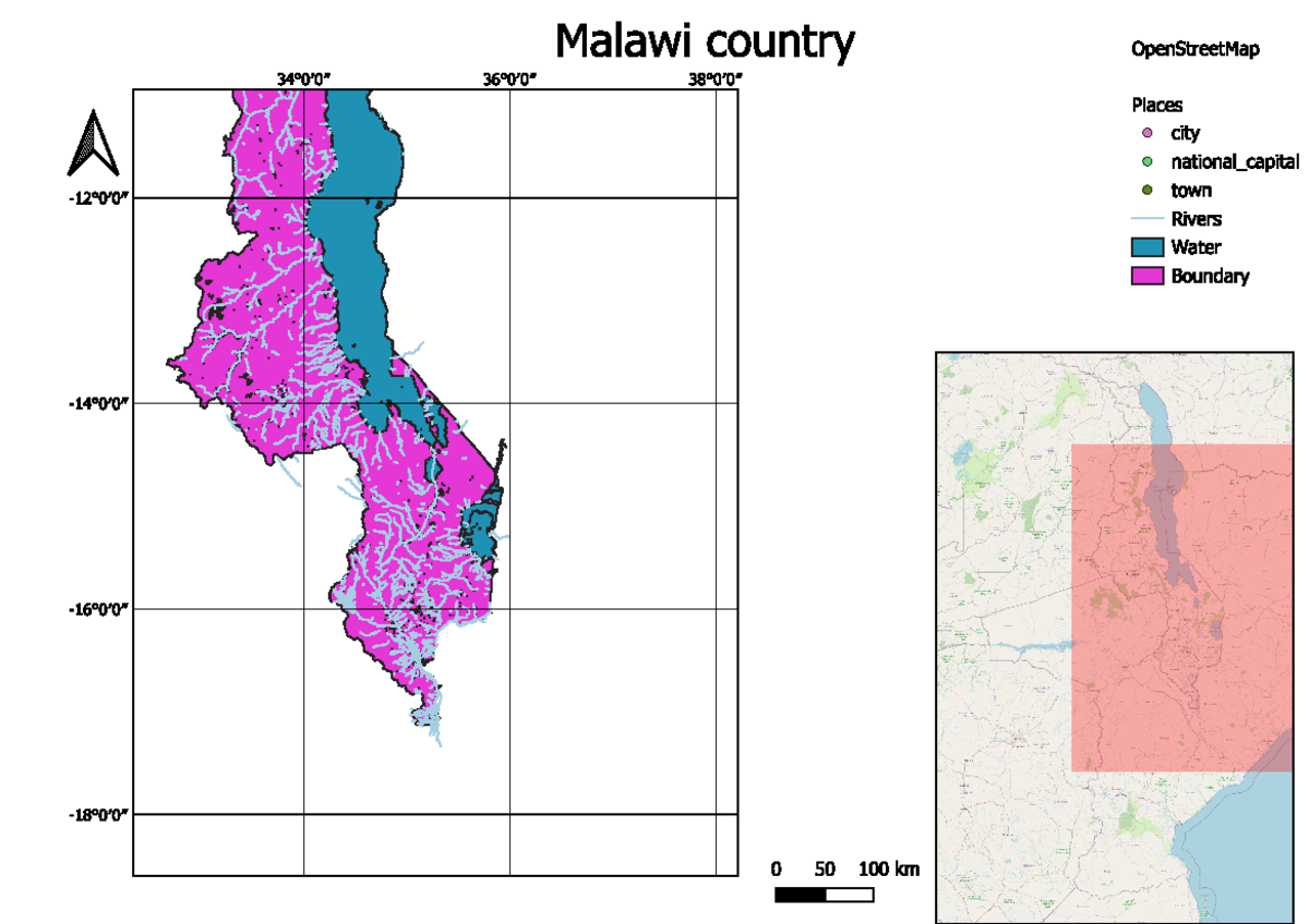 Malawi map - DDDDD - geo1541 - Malawi country OpenStreetMap Places city ...