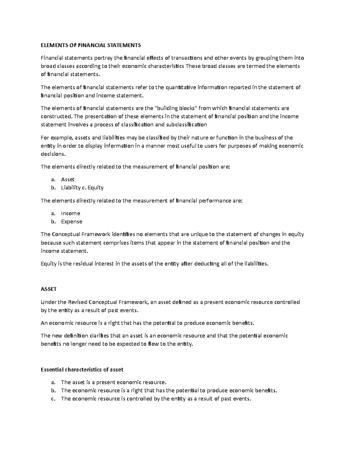 Chapter-5 - Lecture notes 5 - ELEMENTS OF FINANCIAL STATEMENTS ...