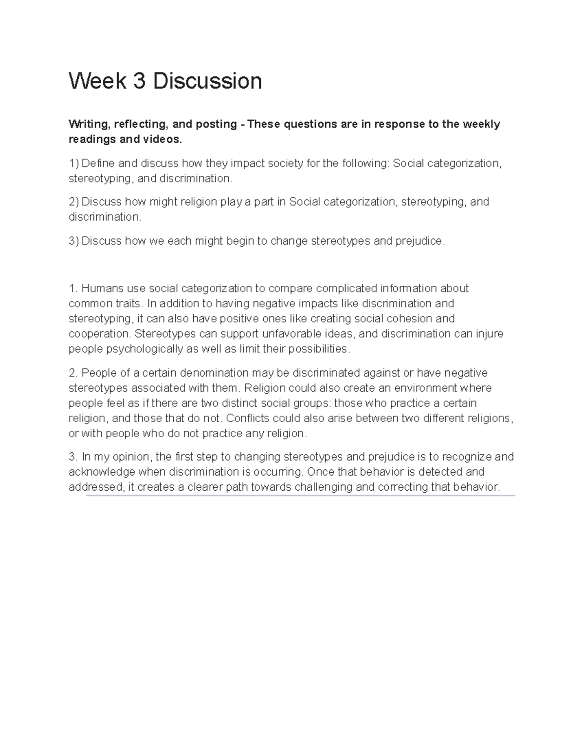 Week 3(18) - Google Docs - Week 3 Discussion 32 Writing, reflecting ...