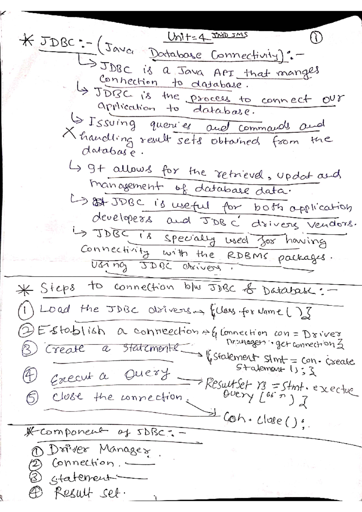 Important Web Technology Chapter 4 - JMD JMS 1 JDBC (Java Database ...