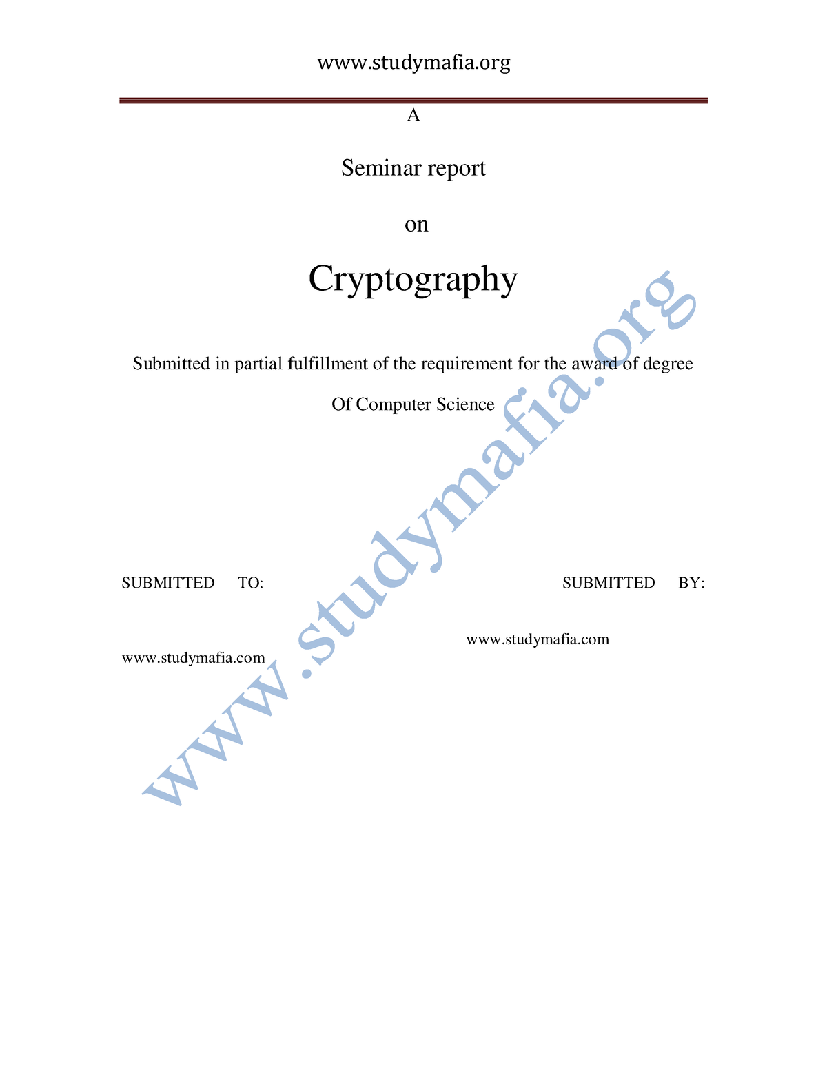 thesis report on cryptography