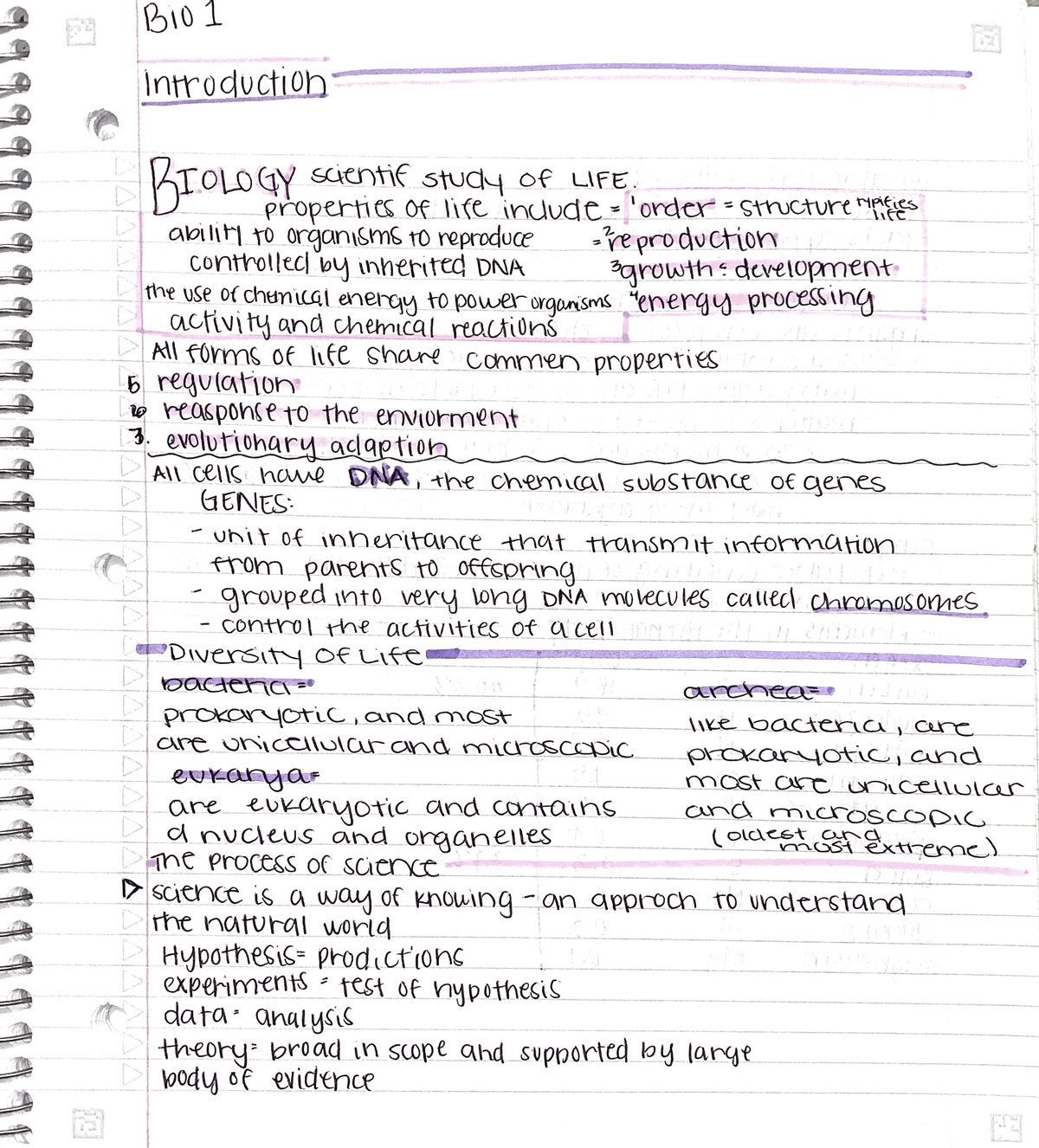 Introduction - Intro to Bio - MCB 181R - UArizona - Studocu