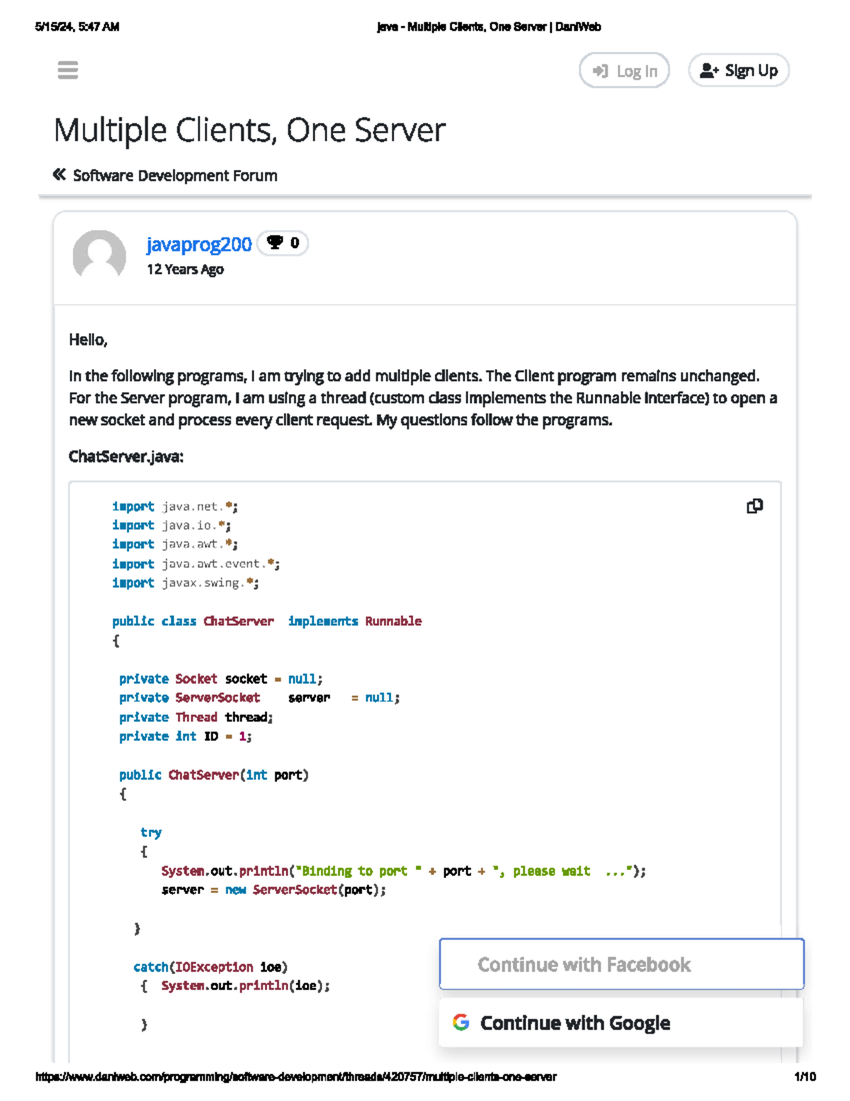 Multiple clients for one servers - Computer Scince - Studocu