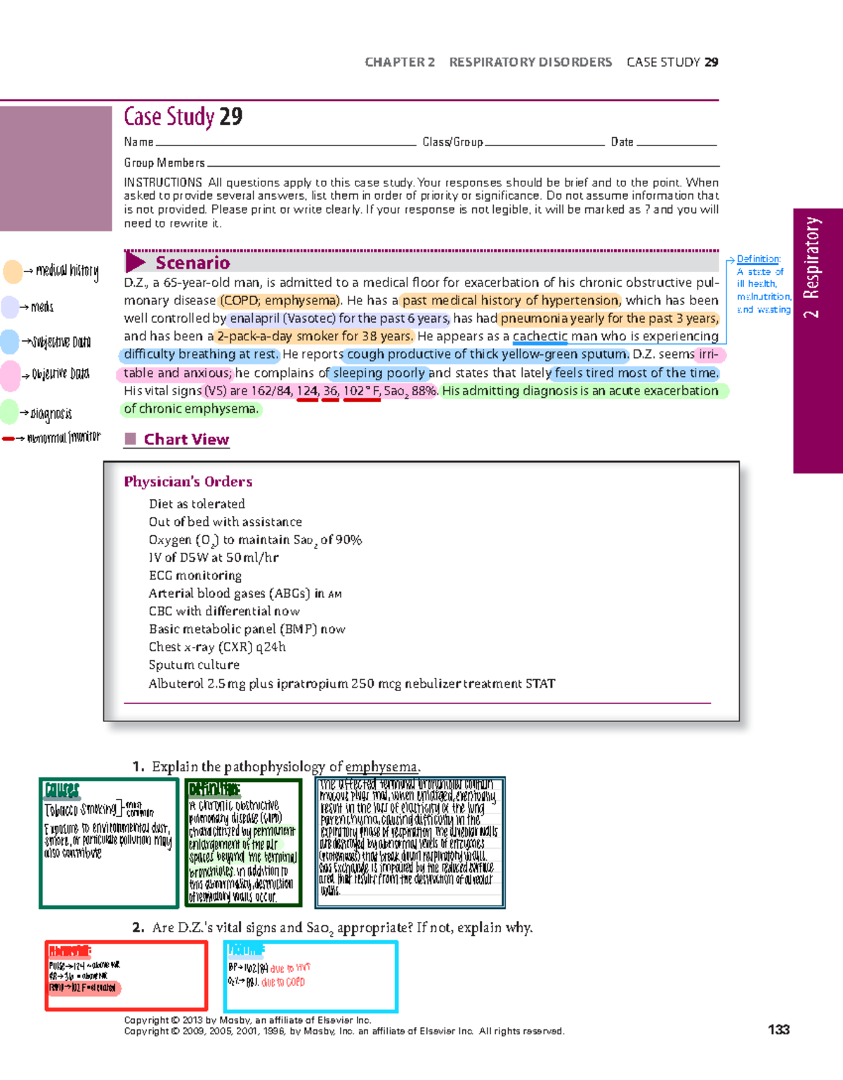 COPD Case Study - CHAPTER 2 RESPIRATORY DISORDERS CASE STUDY 29 ...