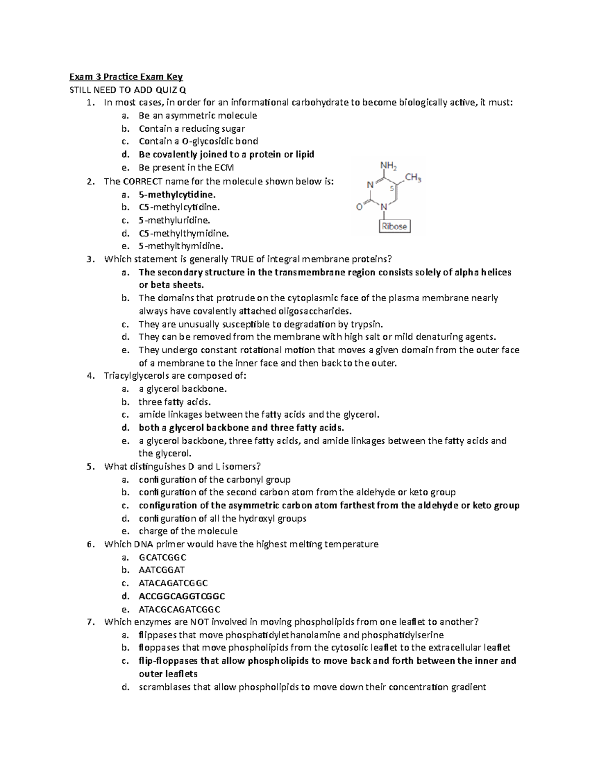 Exam 3 Practice Exam Key In most cases, in order for an informational