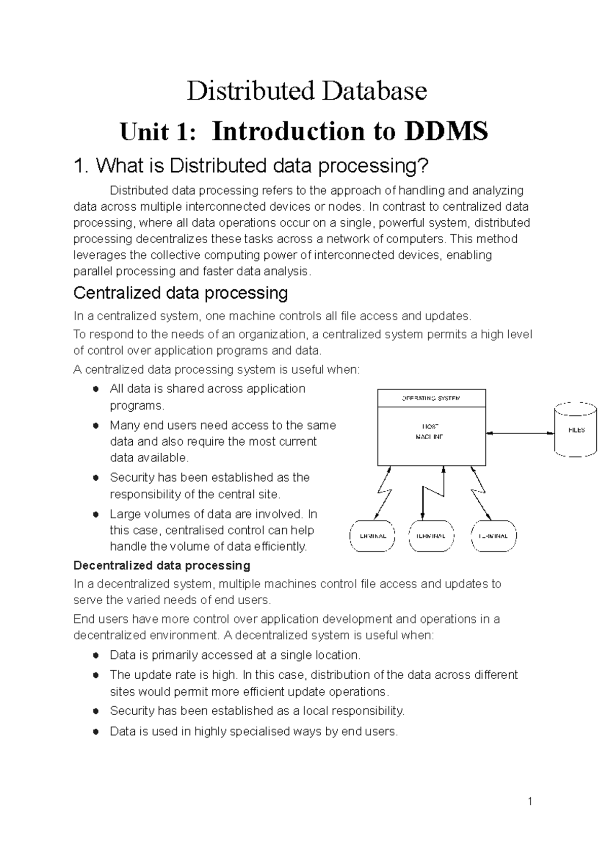 Distributed Database - Distributed Database Unit 1: Introduction to ...
