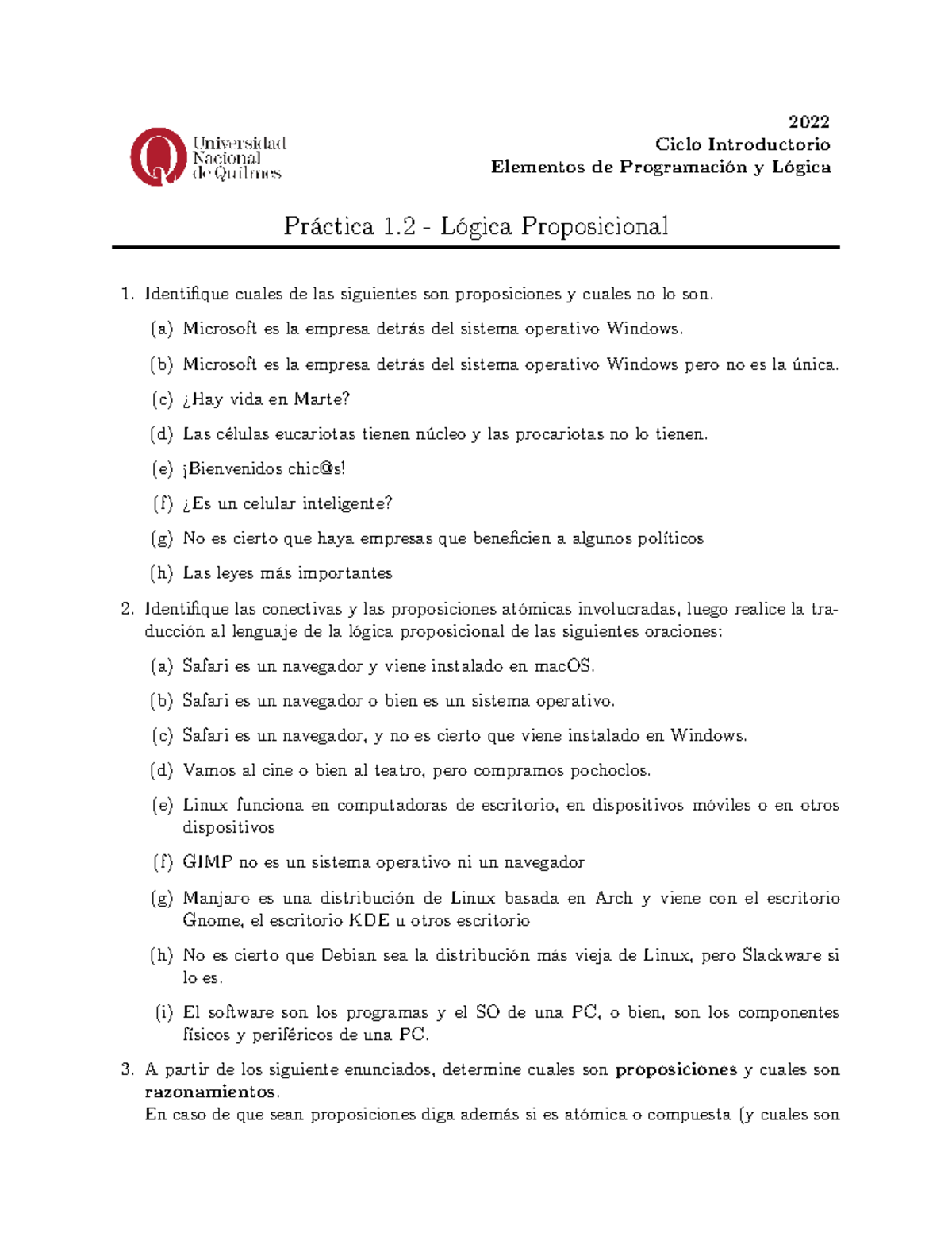 2 3p L Gica Proposicional - 2022 Ciclo Introductorio Elementos De ...