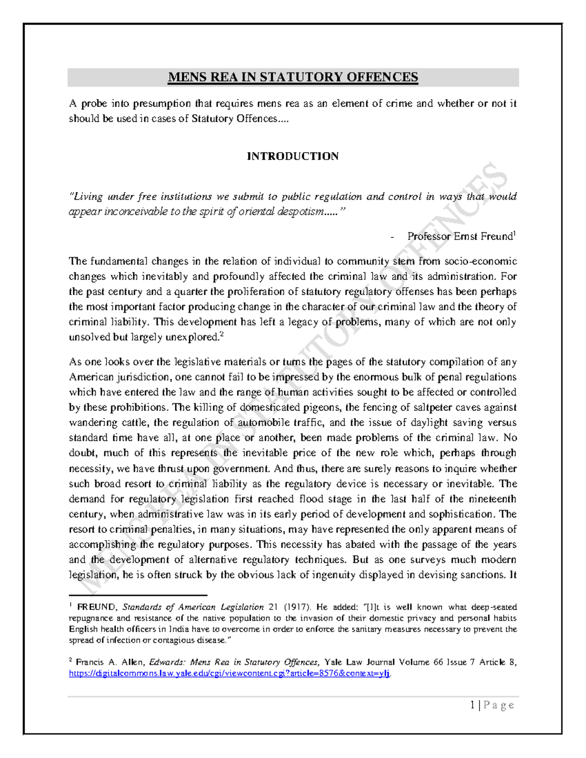 434834352-Mens-Rea-in-Statutory-Offences - MENS REA IN STATUTORY ...