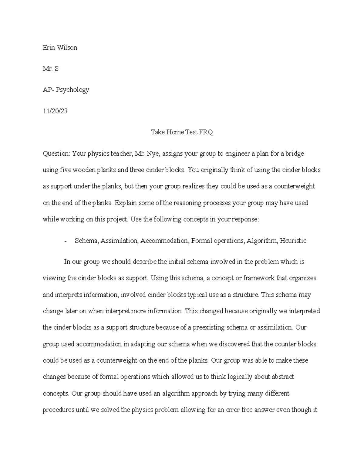 Ap Psych Frq 2024 - h0cdx8b