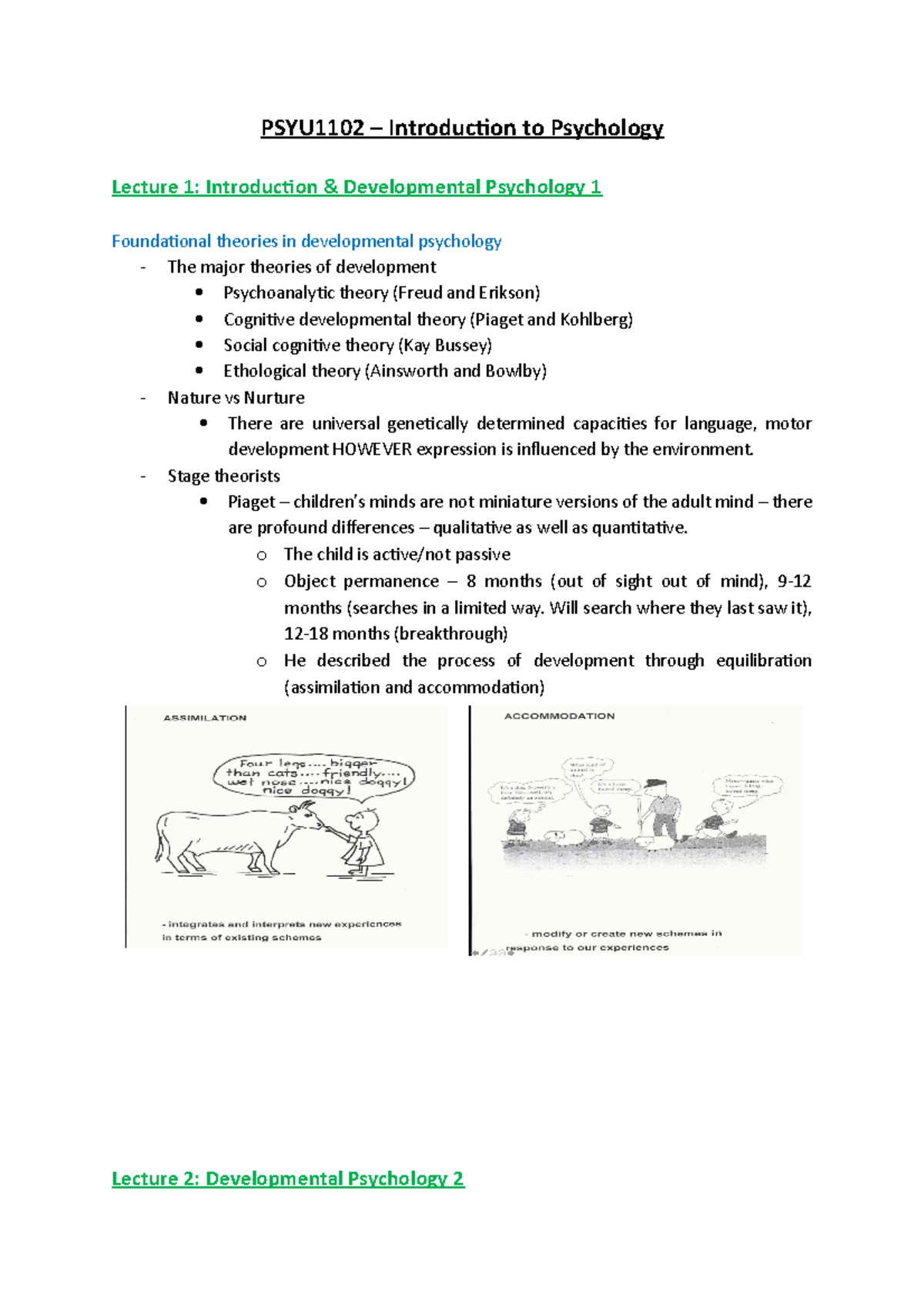 PSYU1102 Notes - dddnwjenfpnwnpwg - PSYU1105 - MQ - Studocu
