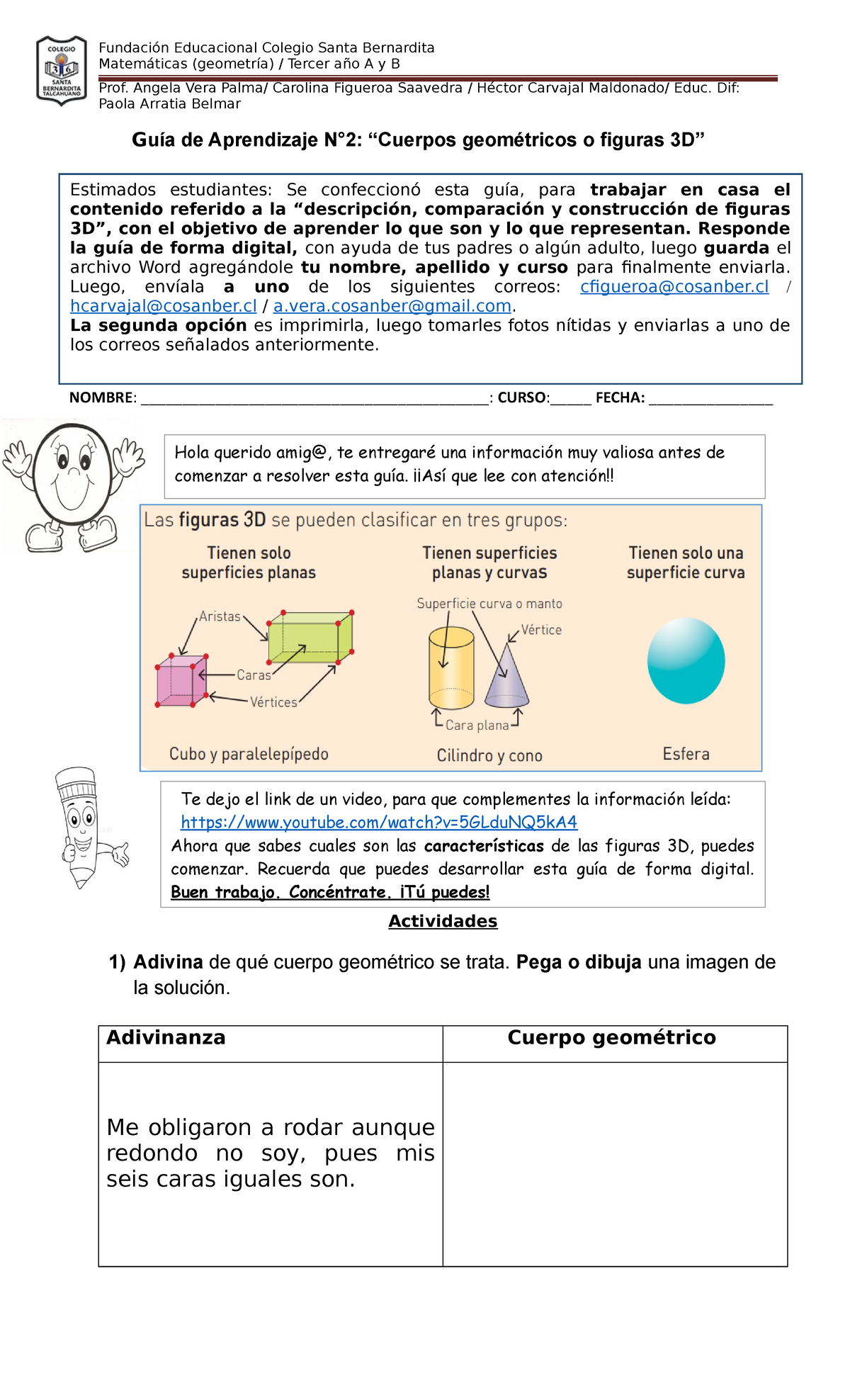 GUIA N°2 Geometría Terceros AÑOS - Fundación Educacional Colegio Santa ...