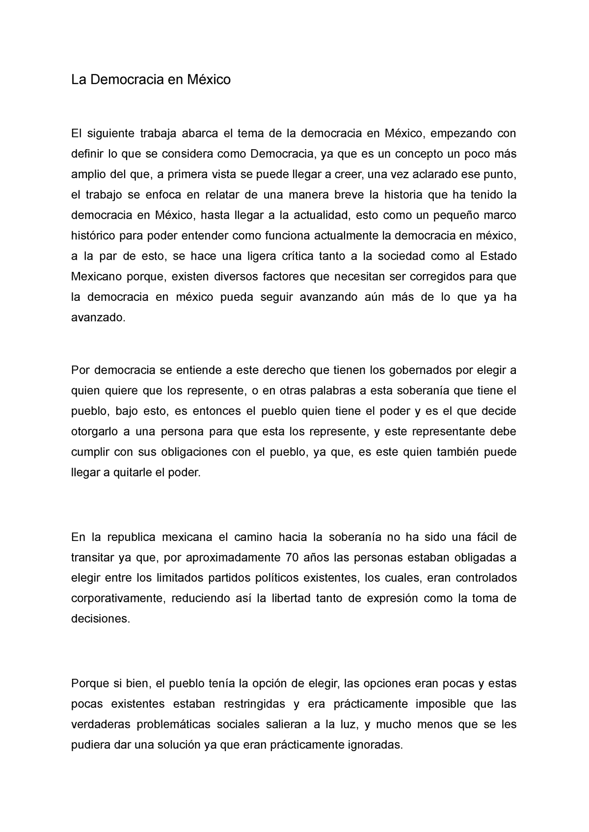 La Democracia En México La Democracia En México El Siguiente Trabaja Abarca El Tema De La 5338