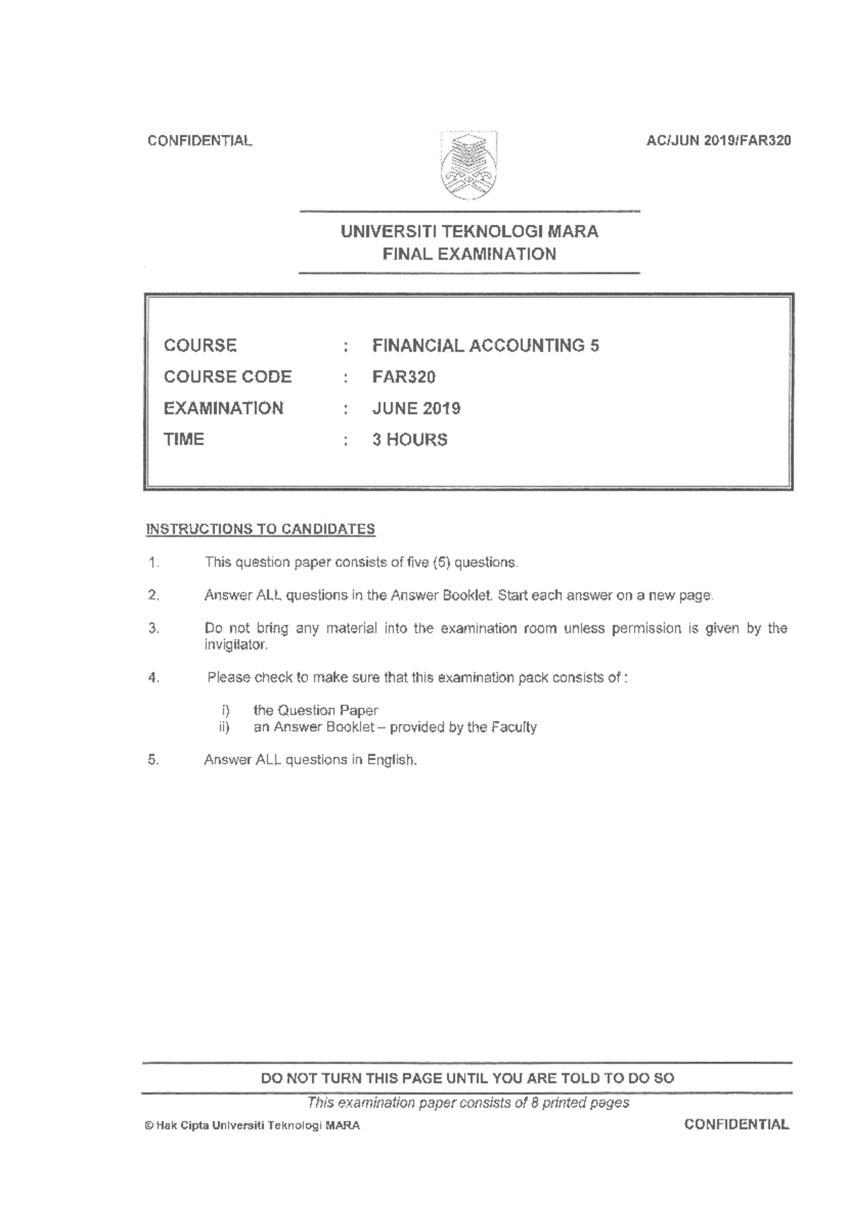 June 2019 Final Exam - Accounting - Studocu