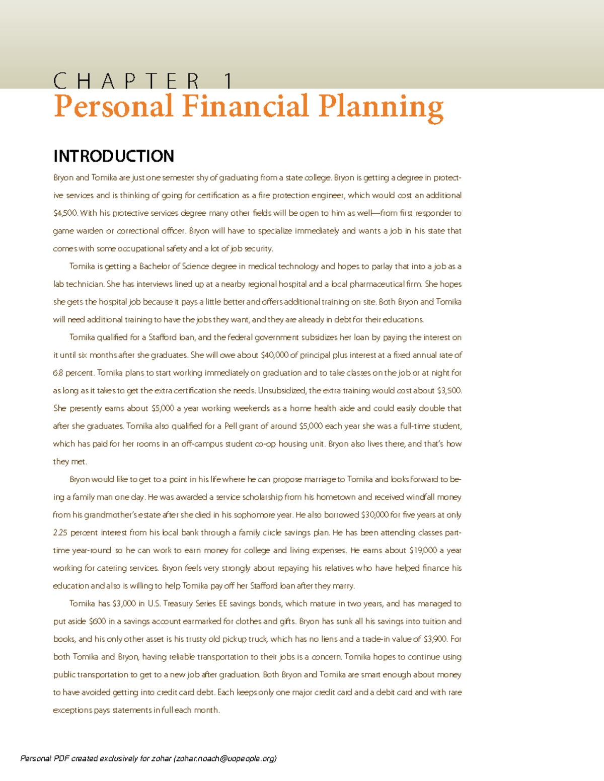 Chapter 1 (Personal Finance) - CHAPTER 1 Personal Financial Planning ...