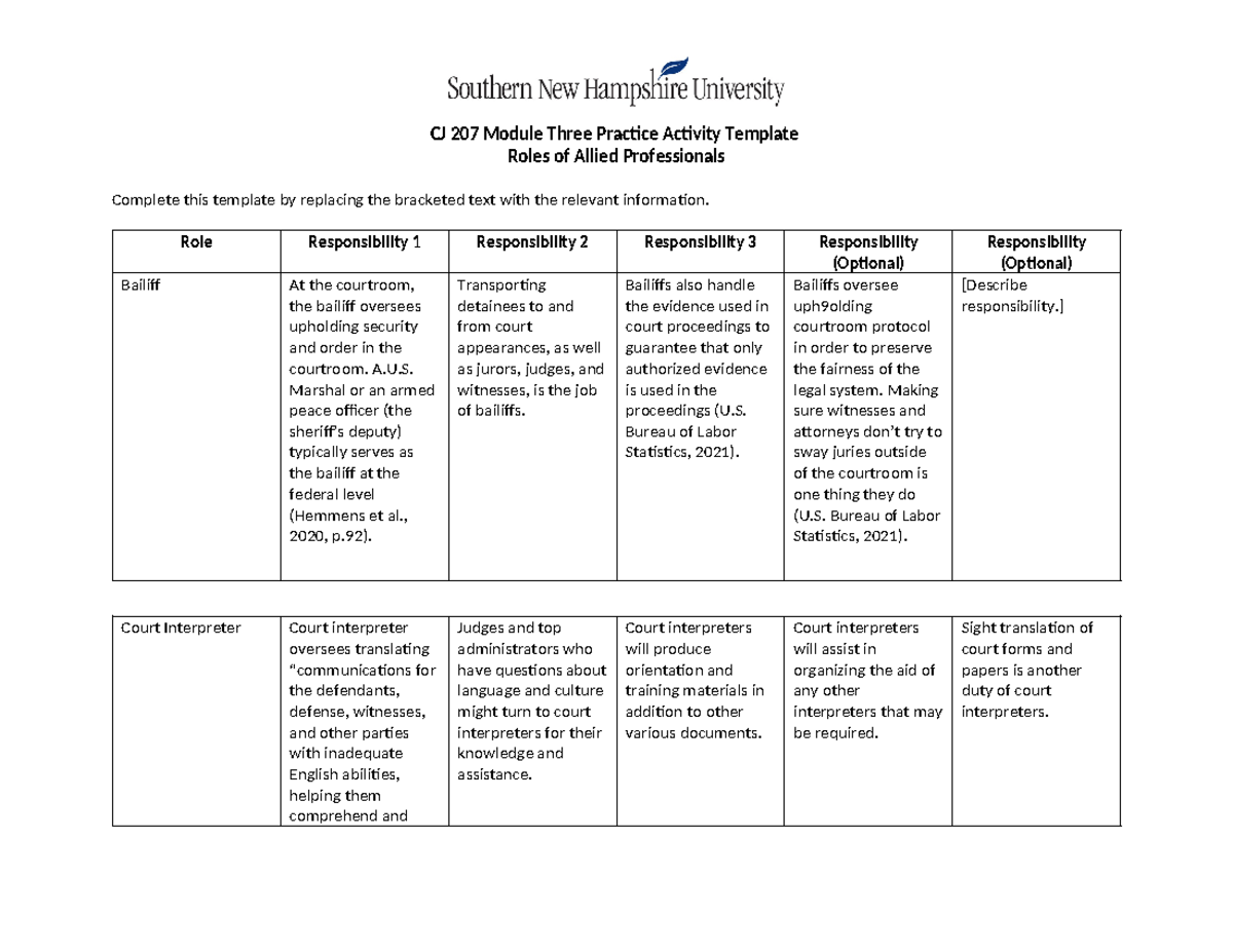 CJ-207 Practice Activity 3-1 Template - CJ 207 Module Three Practice ...