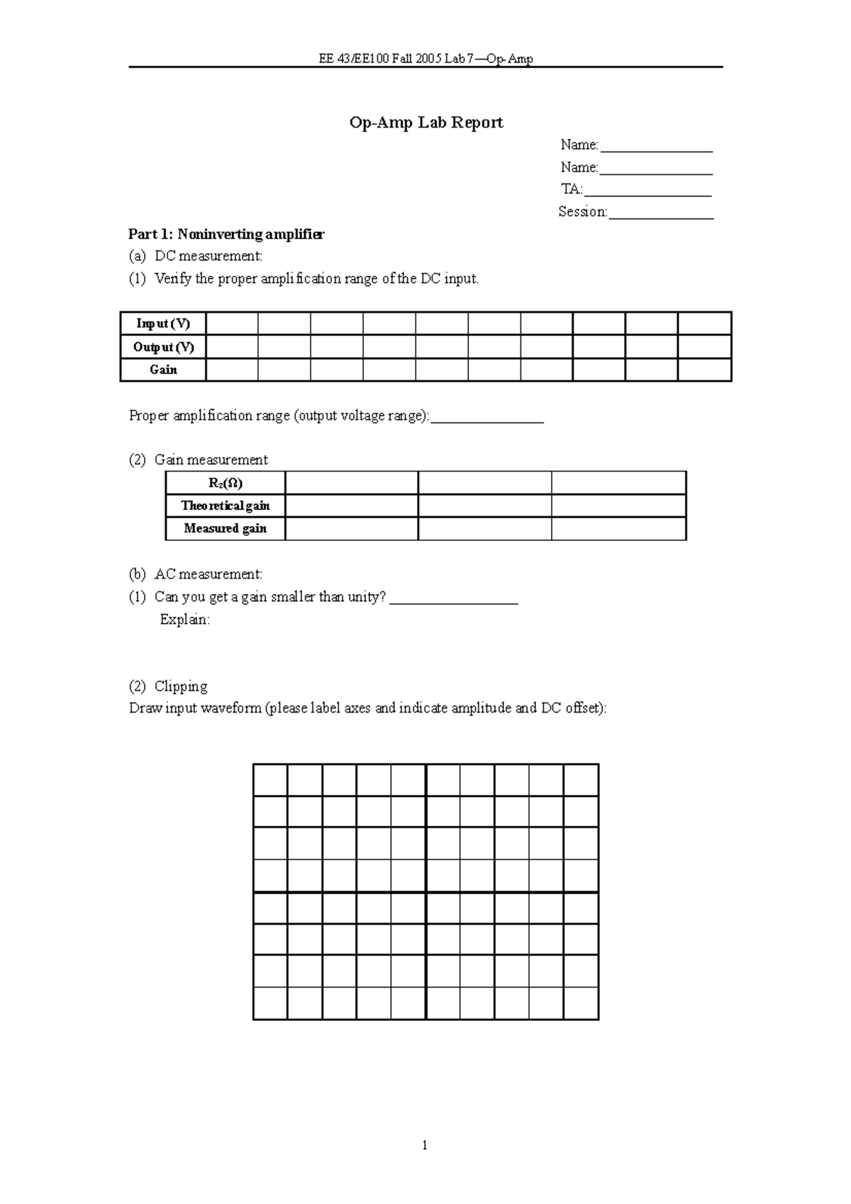 Opamp-report inverting and non-inverting amplifiers - Biomedical ...