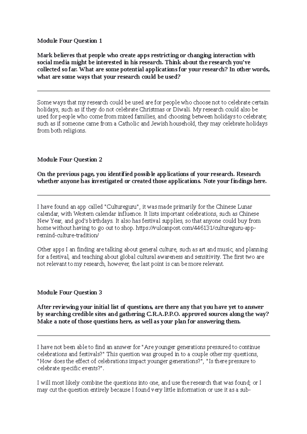 Sarah Zweigenbaum SCS 200 Applied Social Sciences Wk4 - Module Four ...