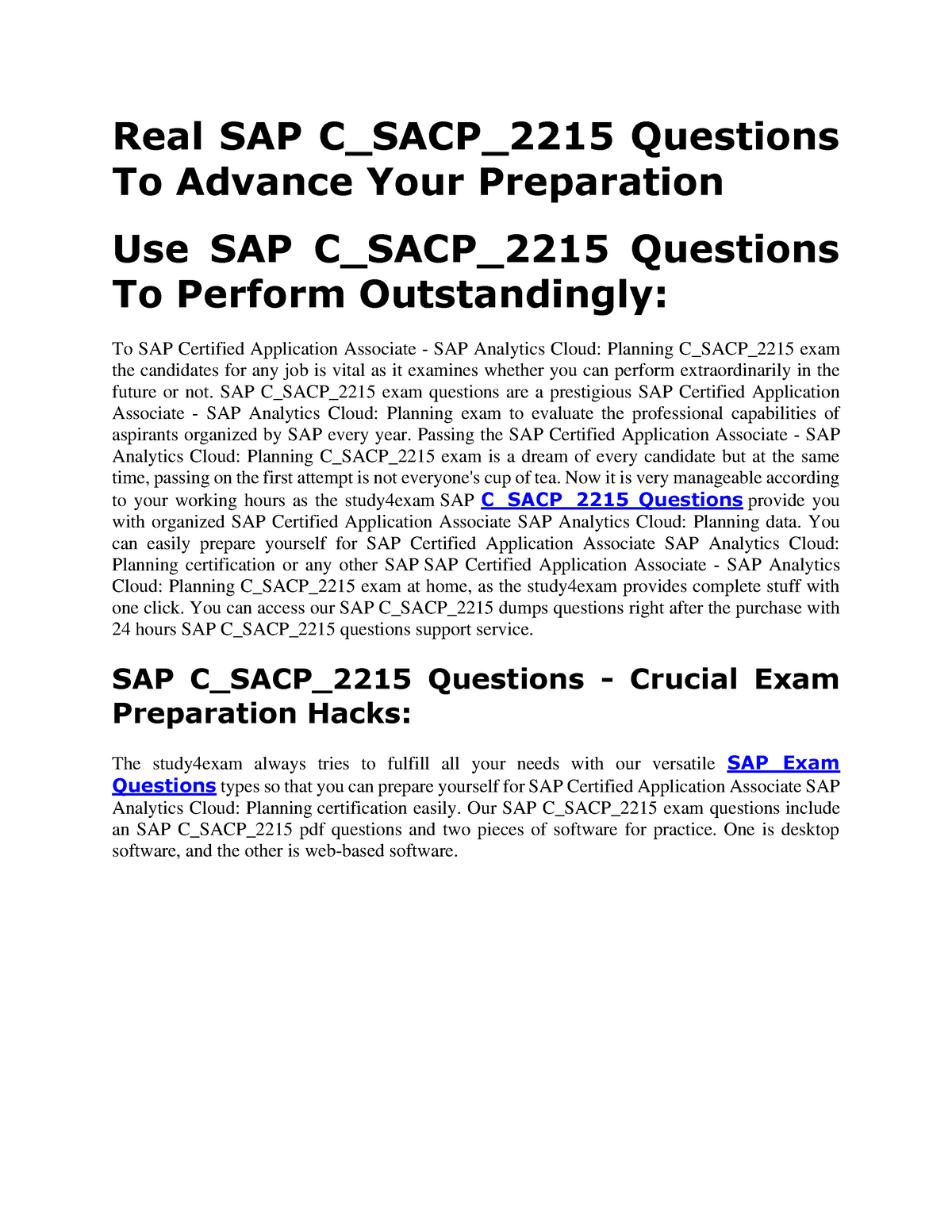 Latest C_SACP_2215 Exam Practice