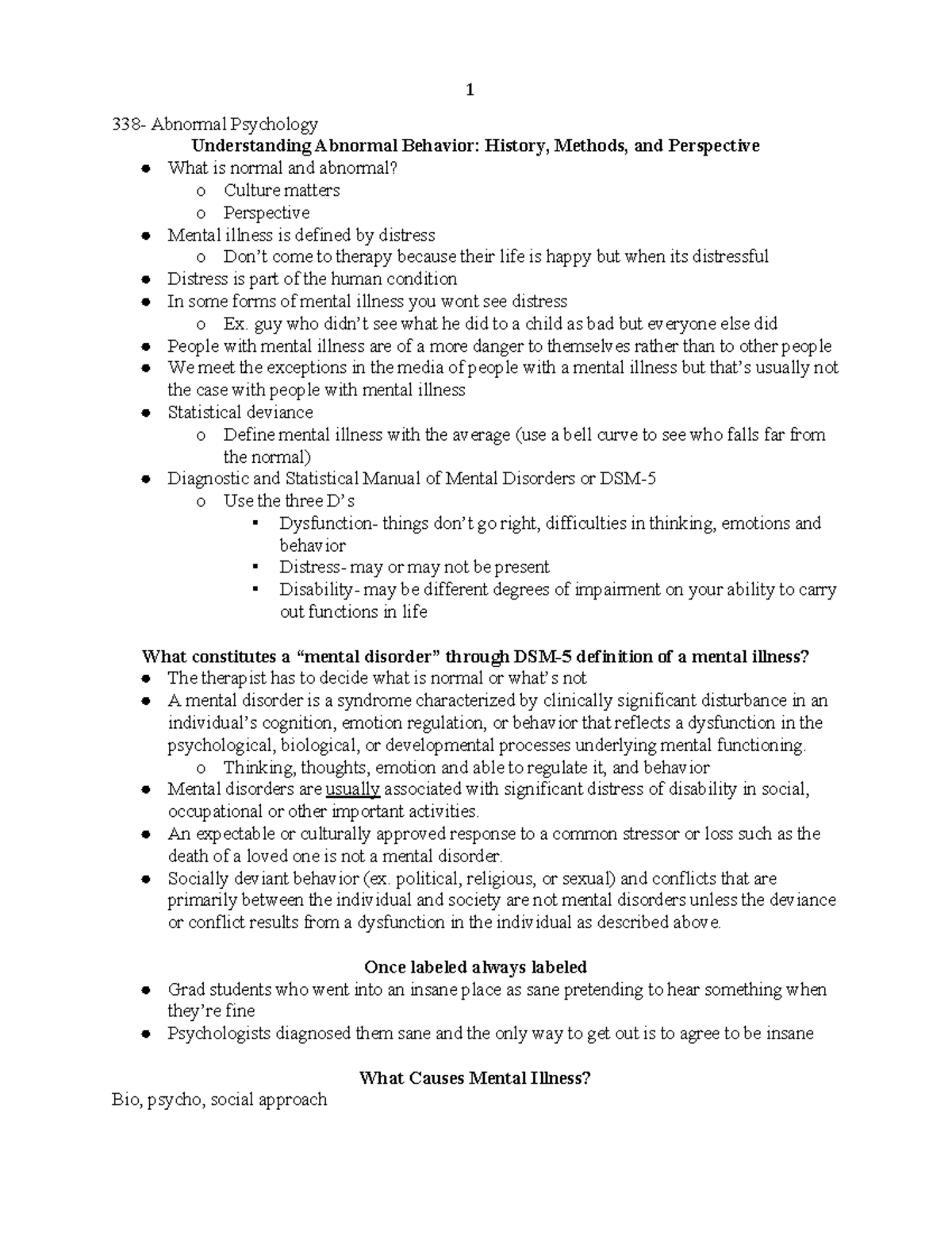 Abnormal Psych Understanding Abnormal Behavior Notes - 338- Abnormal ...