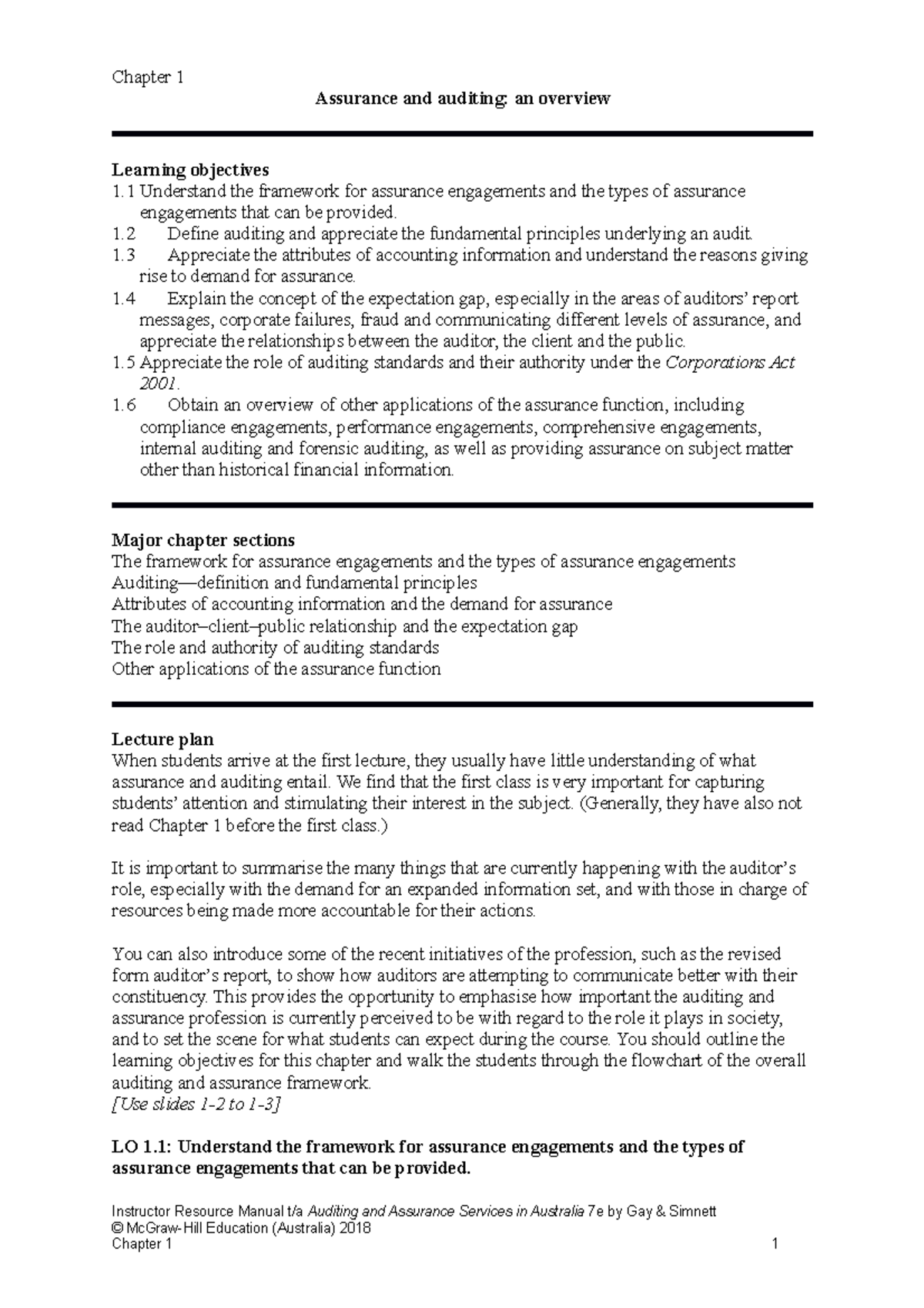 Chapter 1 Topic 1 Assurance And Auditing An Overview NEW - Part A ...