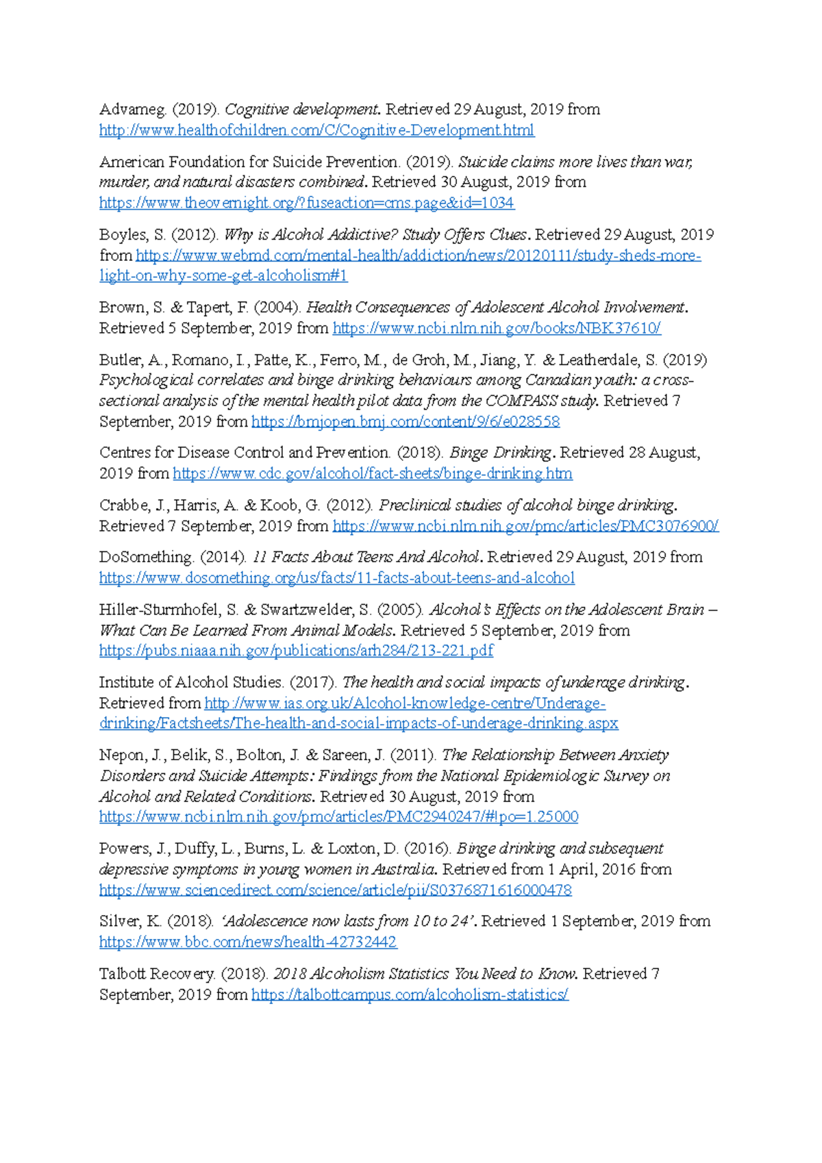 Helpful references - Advameg. (2019). Cognitive development. Retrieved ...