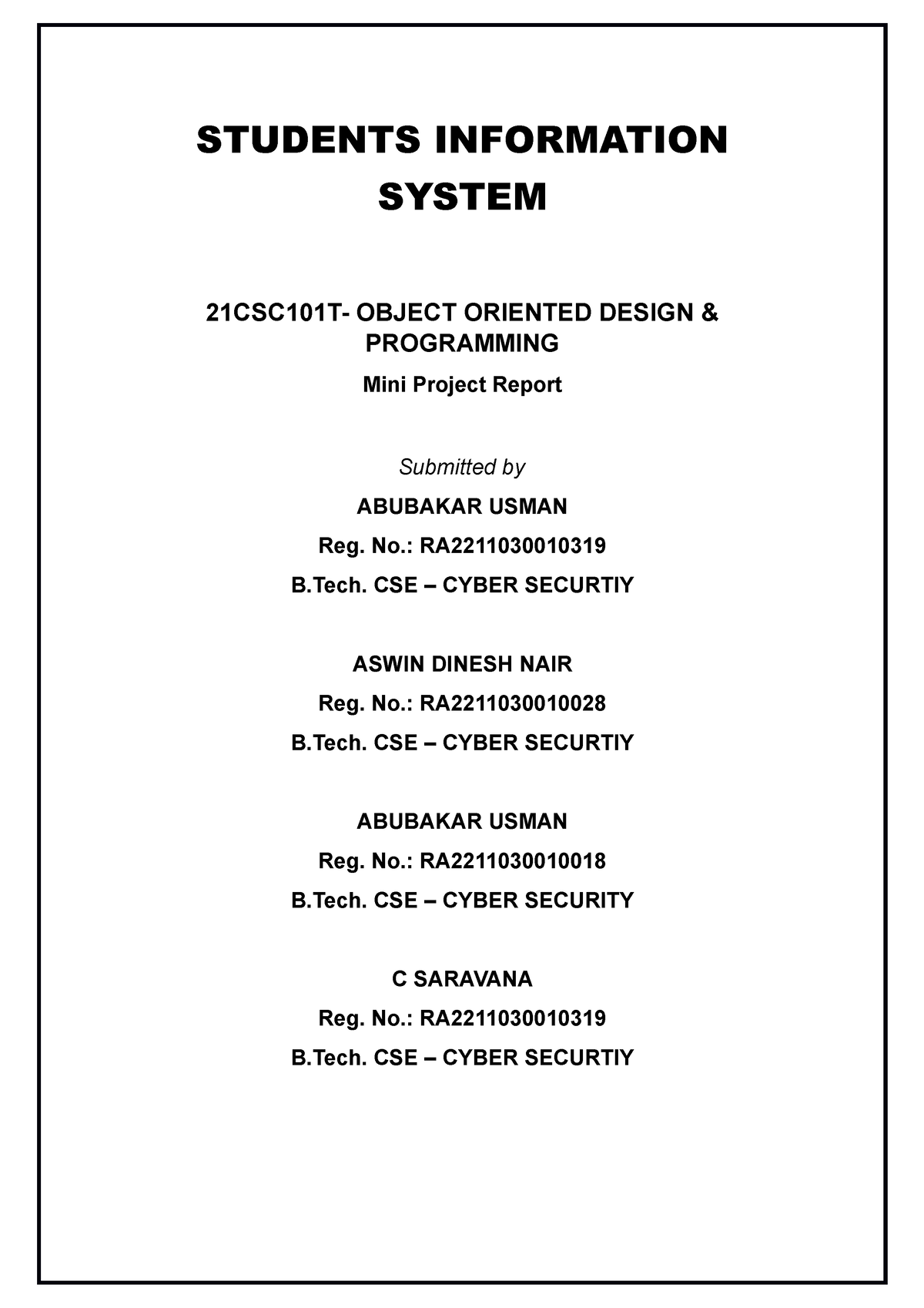 student information system thesis